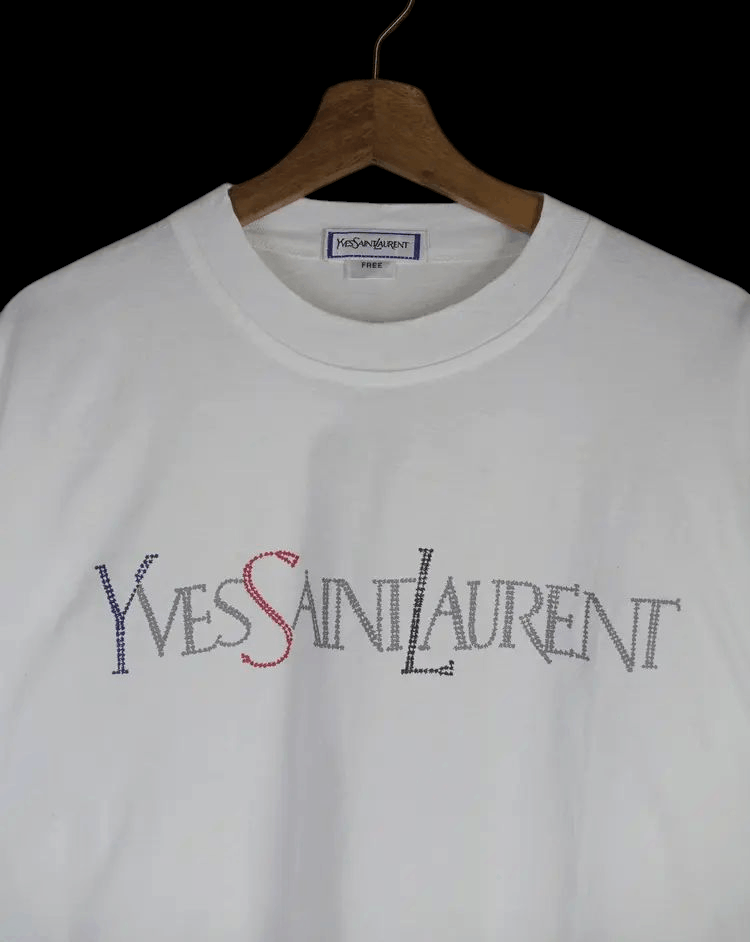 Yves Saint Laurent Vintage Yves Saint Laurent Spellout Logo Long Sleeve Tshirt Size US M / EU 48-50 / 2 - 3 Thumbnail