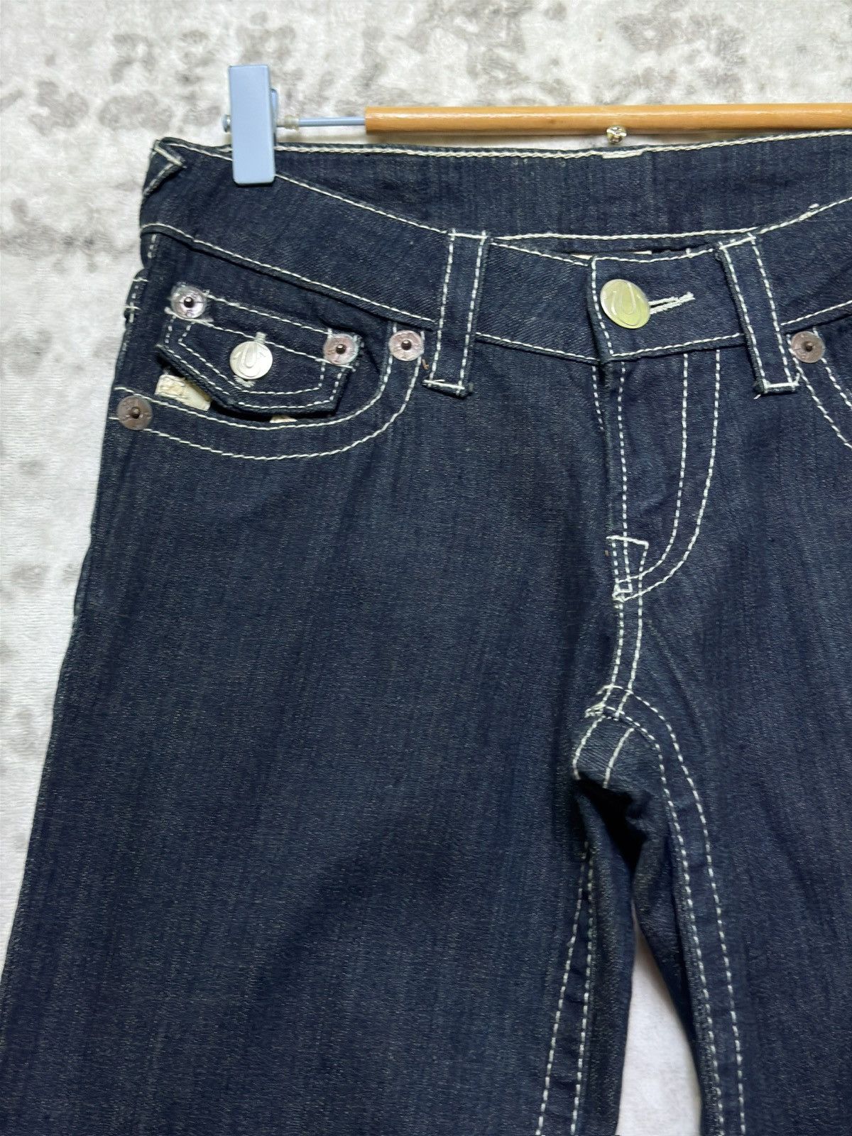 True Religion True Religion Bootcut Jeans White Patches Y2K Dark Wash Size US 29 - 4 Thumbnail