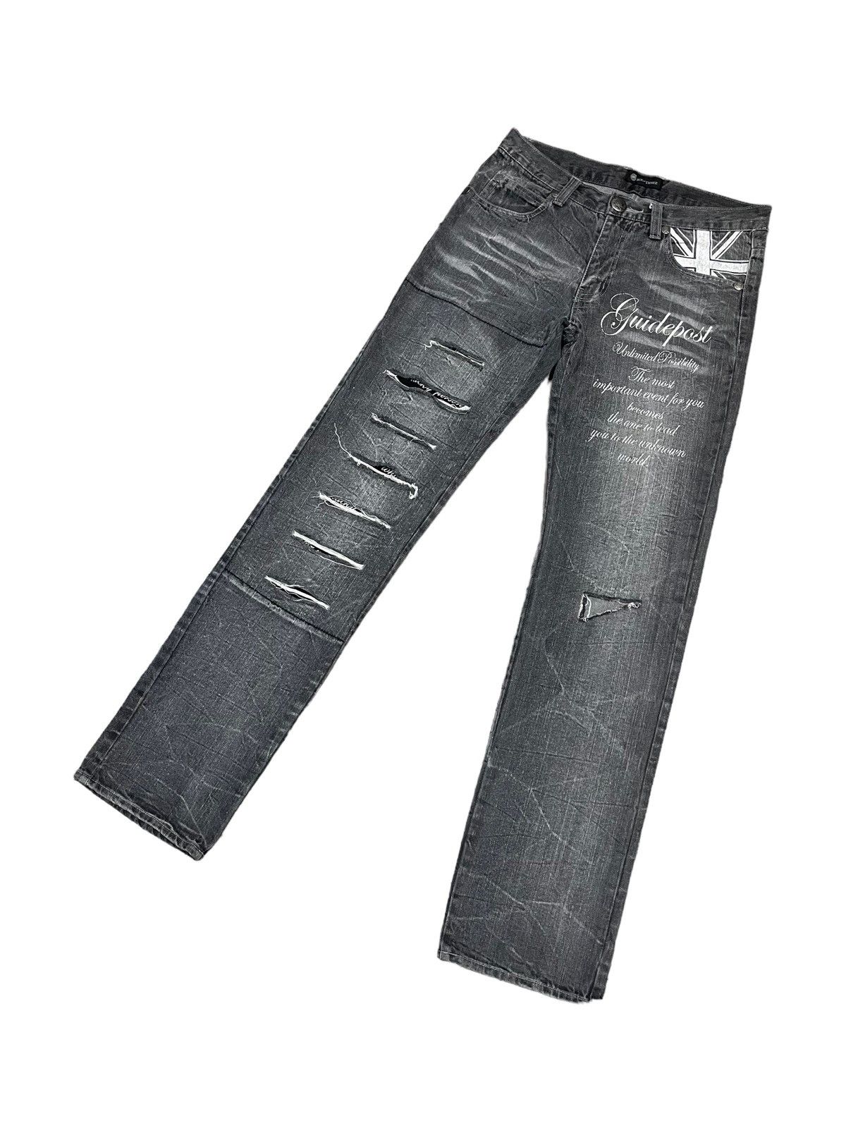 Japanese Brand Vintage Root Three Skull Distressed Jeans ! Rare Design Size US 32 / EU 48 - 1 Thumbnail
