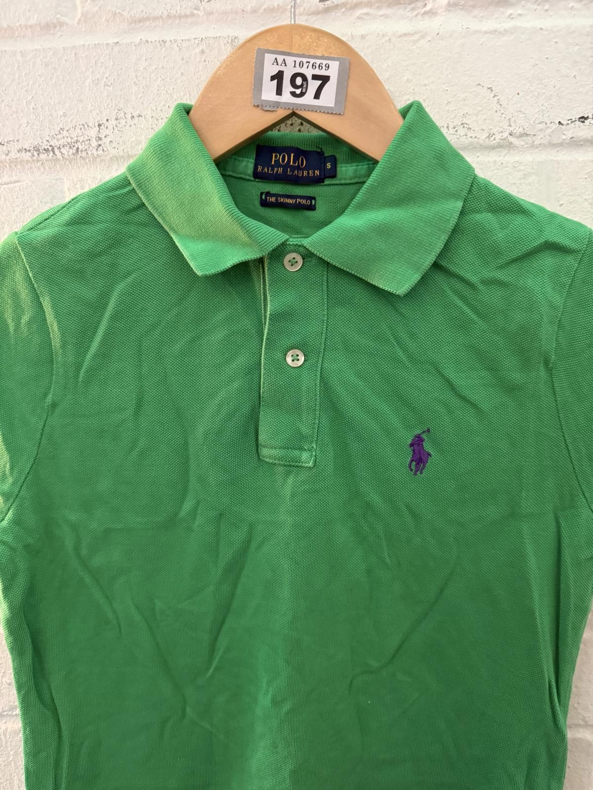 Polo Ralph Lauren Green Polo Ralph Lauren Skinny Polo Shirt - Women's Small Size S / US 4 / IT 40 - 3 Thumbnail