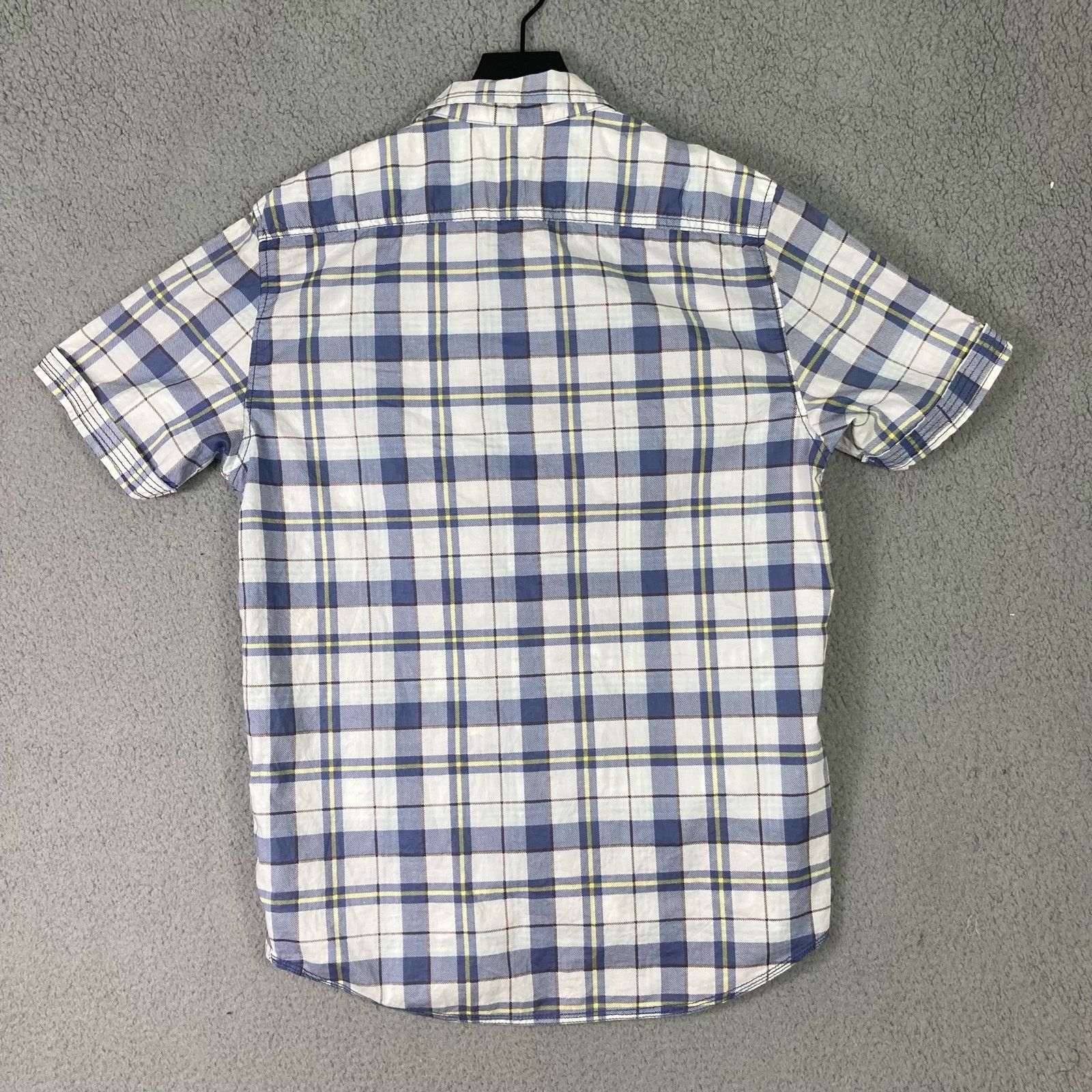 Marc Ecko Marc Ecko Men's Short Sleeve Plaid Shirt Size M White Blue Size US M / EU 48-50 / 2 - 4 Thumbnail