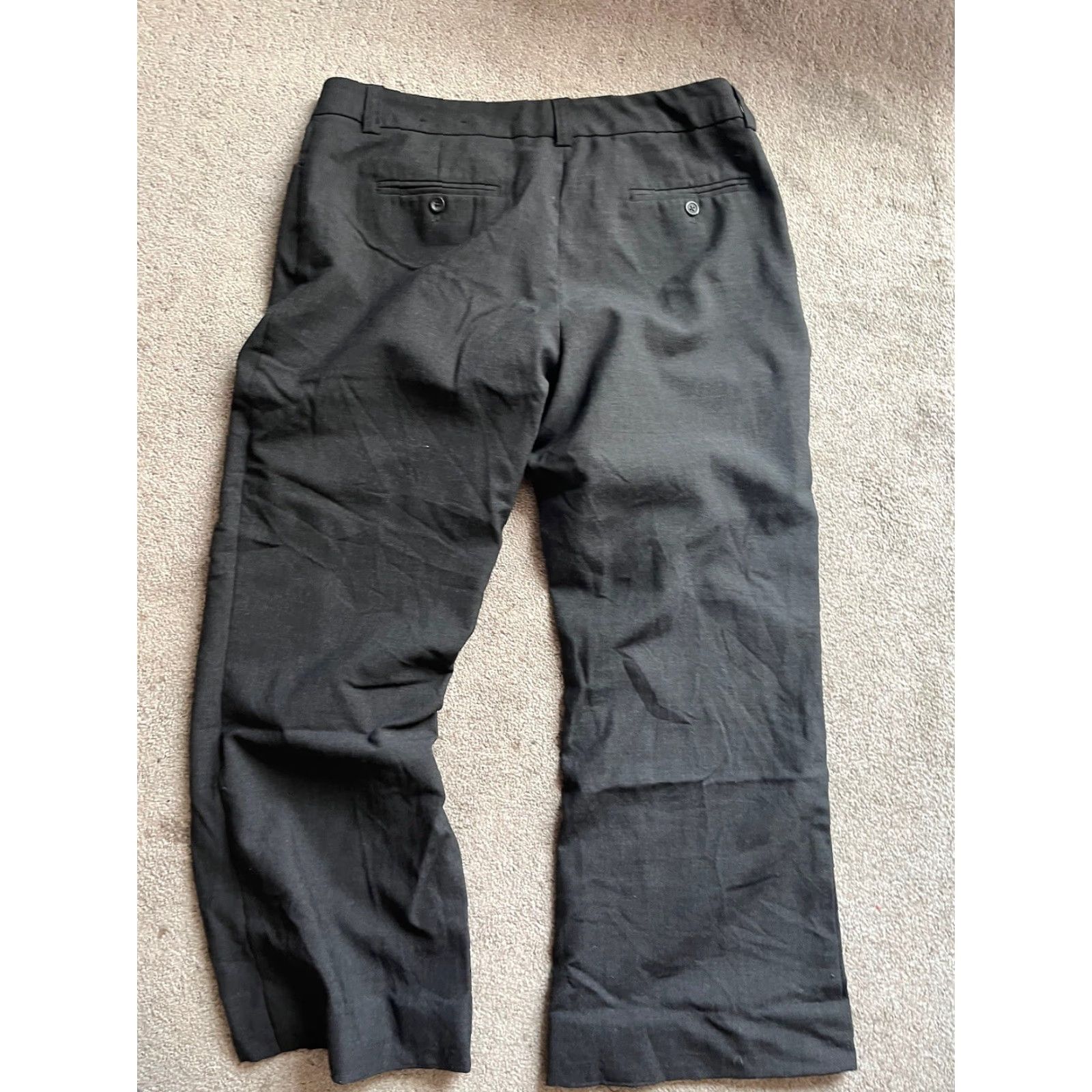 Express Express Editor Relaxed Trouser Pants Women’s Size 12 Black Mid Rise Work Career Size 34" / US 12 / IT 48 - 3 Thumbnail