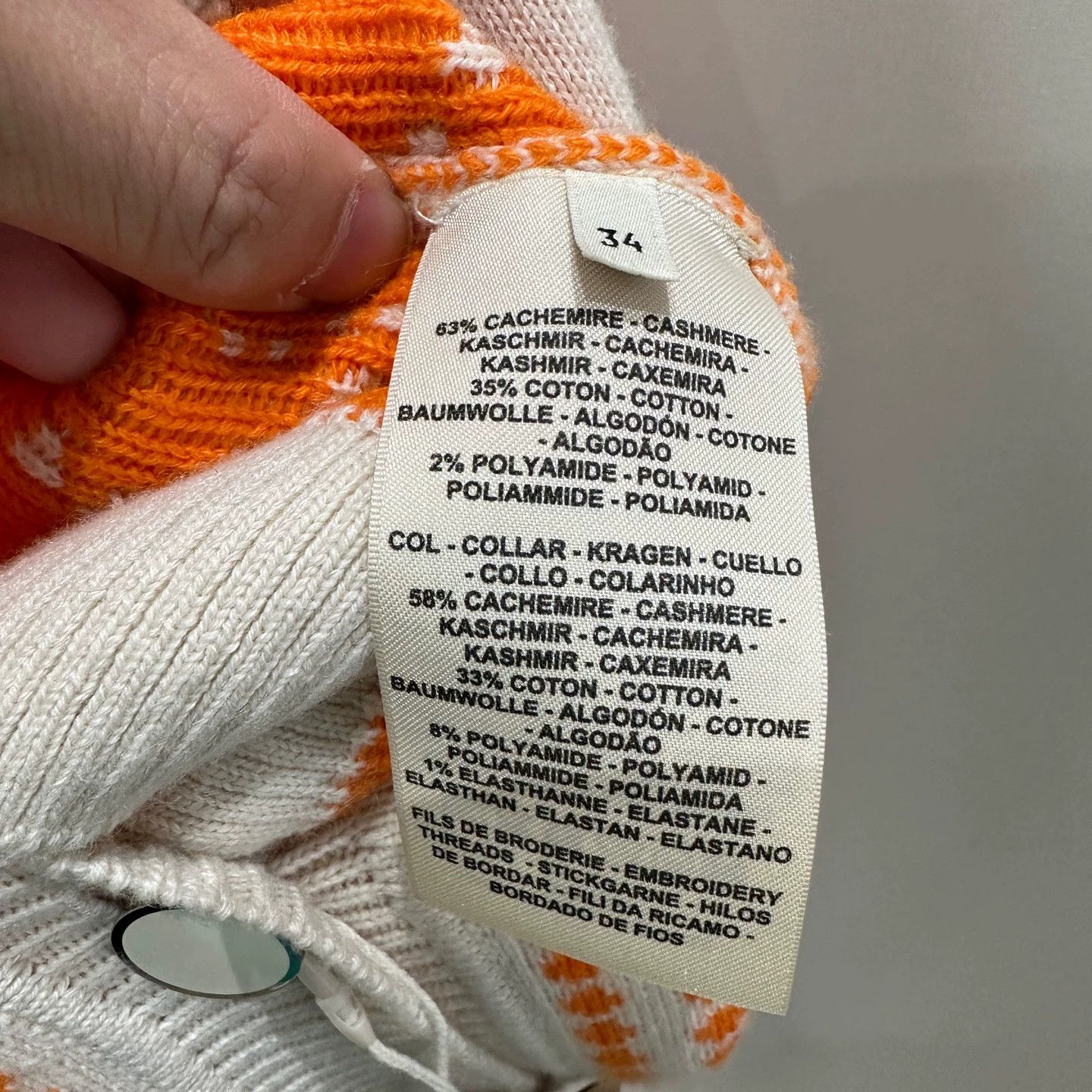 Hermes Hermes mar329 polka dot logo letter cashmere cardigan 34 Size XS / US 0-2 / IT 36-38 - 4 Thumbnail