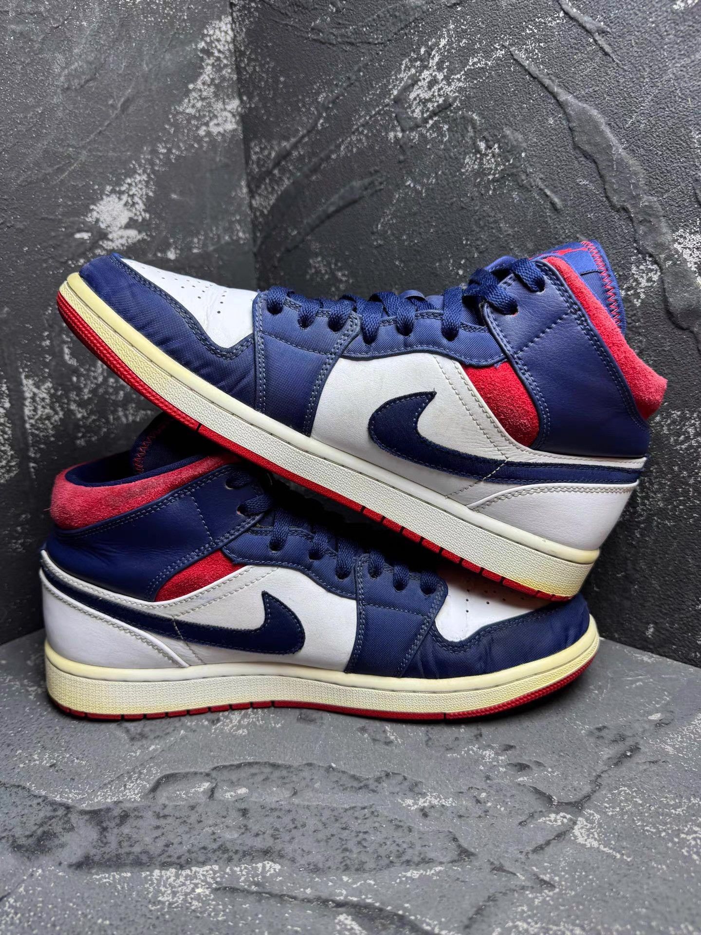 Nike Air Jordan 1 USA White Red & Blue Q10 Size US 10 / EU 43 - 5 Thumbnail