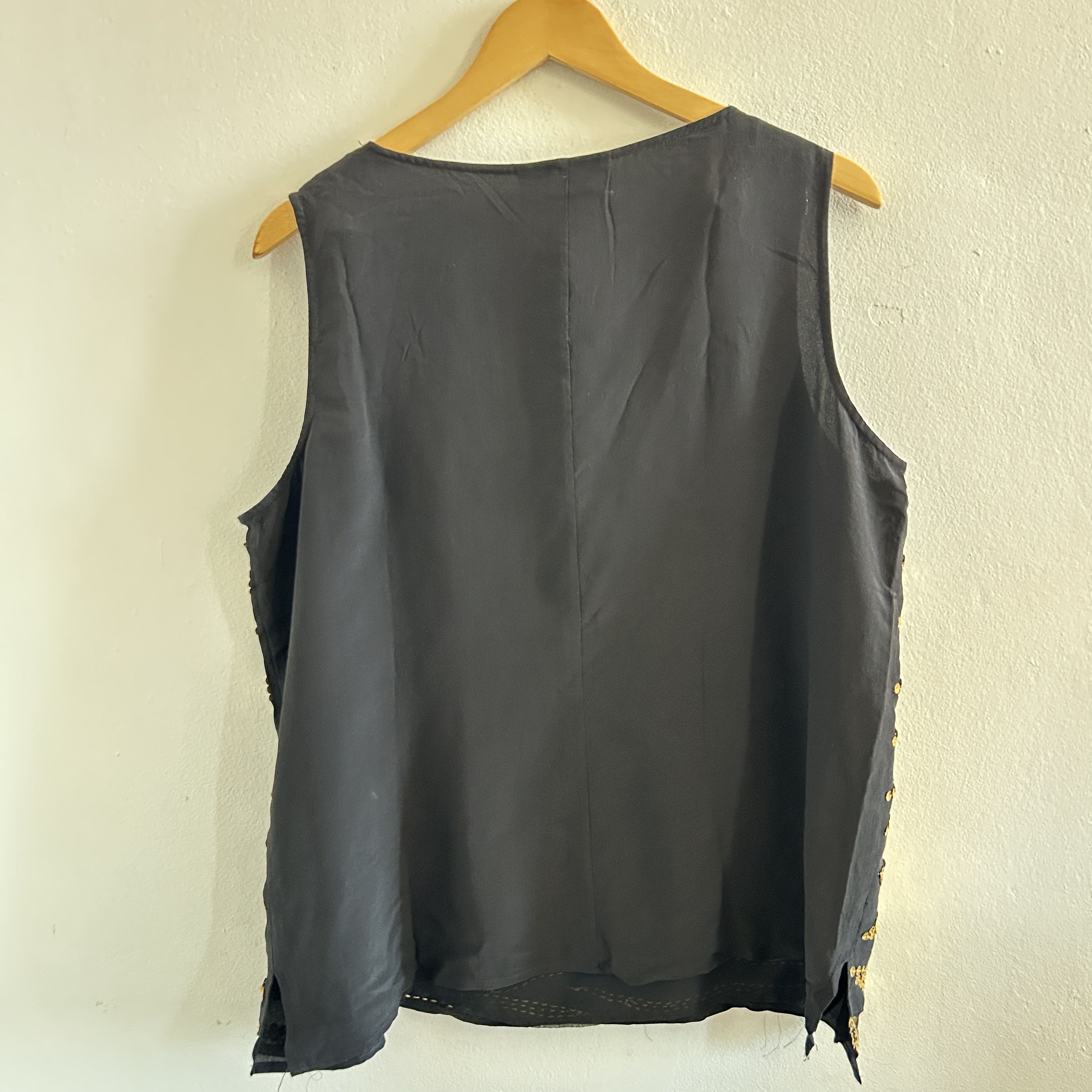 Vintage Vintage Silk Sequin Top, Black Gold Zebra Print Size L / US 10 / IT 46 - 9 Thumbnail