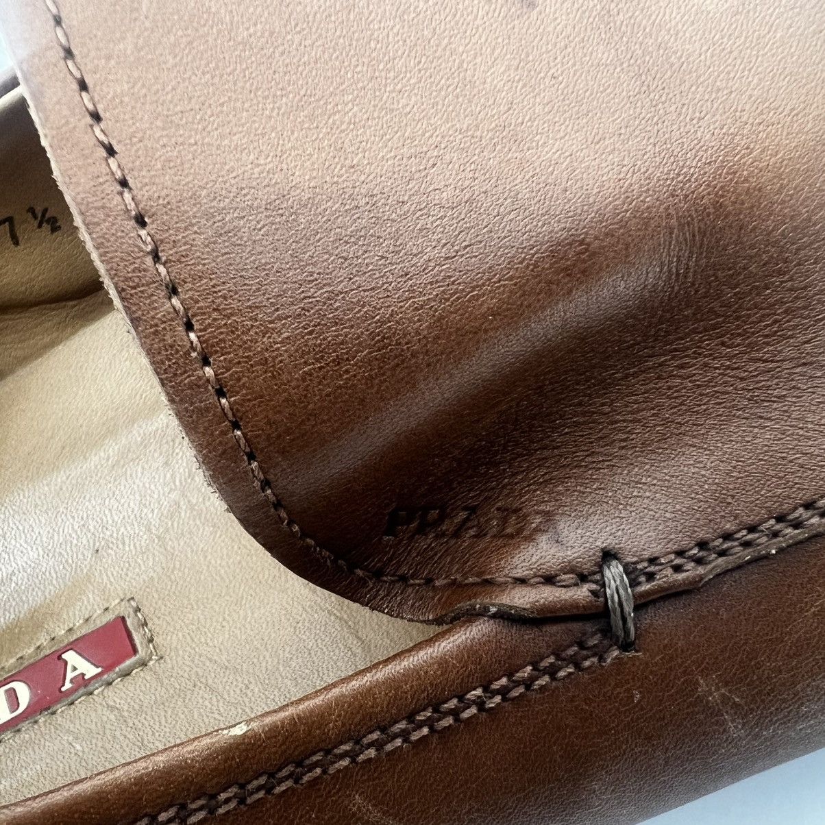 Prada Prada Men’s Brown Leather Loafers Shoes 7.5 Y2K Rubber Sole Size US 7.5 / EU 40-41 - 16 Thumbnail