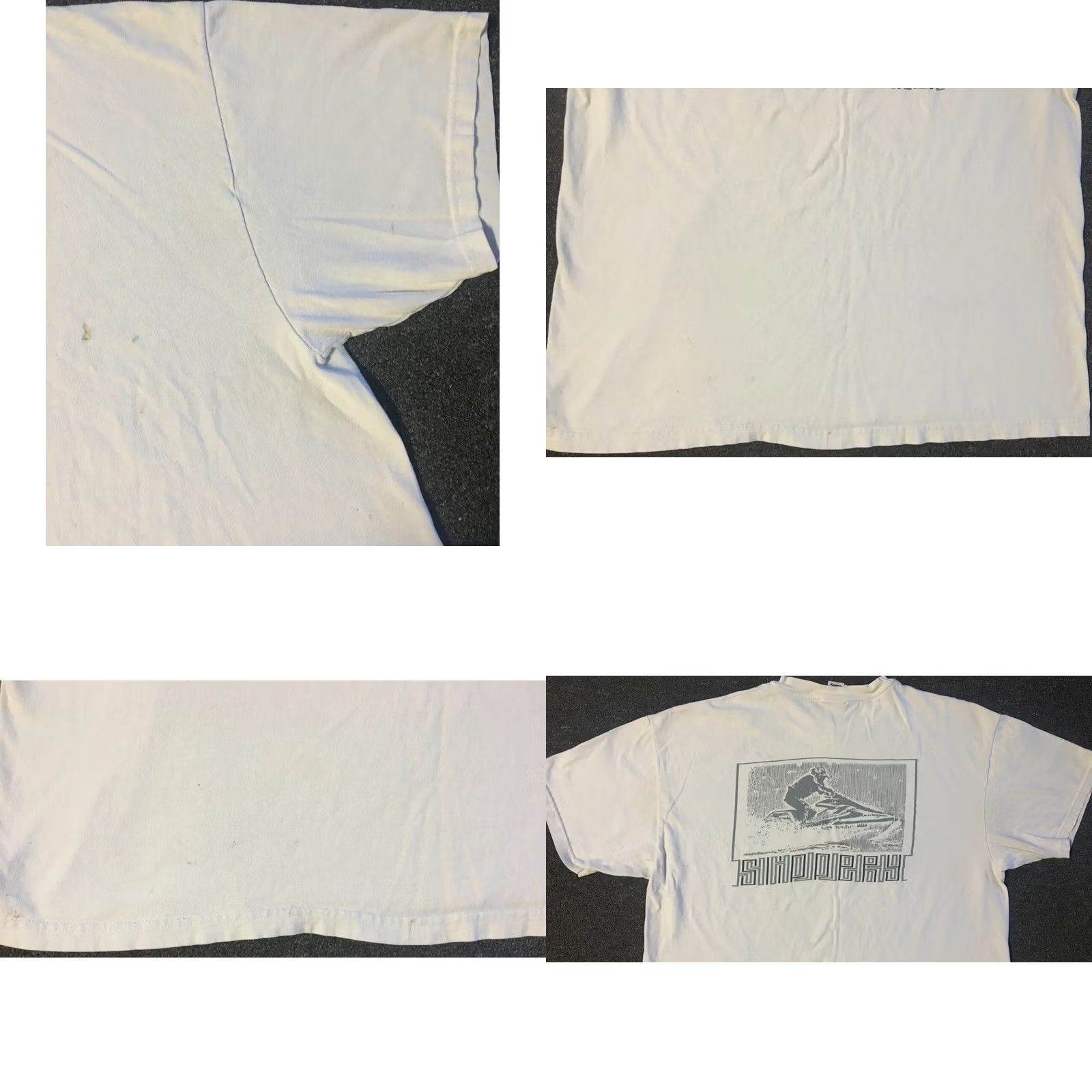 Vintage VINTAGE Wave Runner Shirt XL White 90s Slippery Jet Ski Distressed Graphic Tee Men Size US XL / EU 56 / 4 - 8 Thumbnail