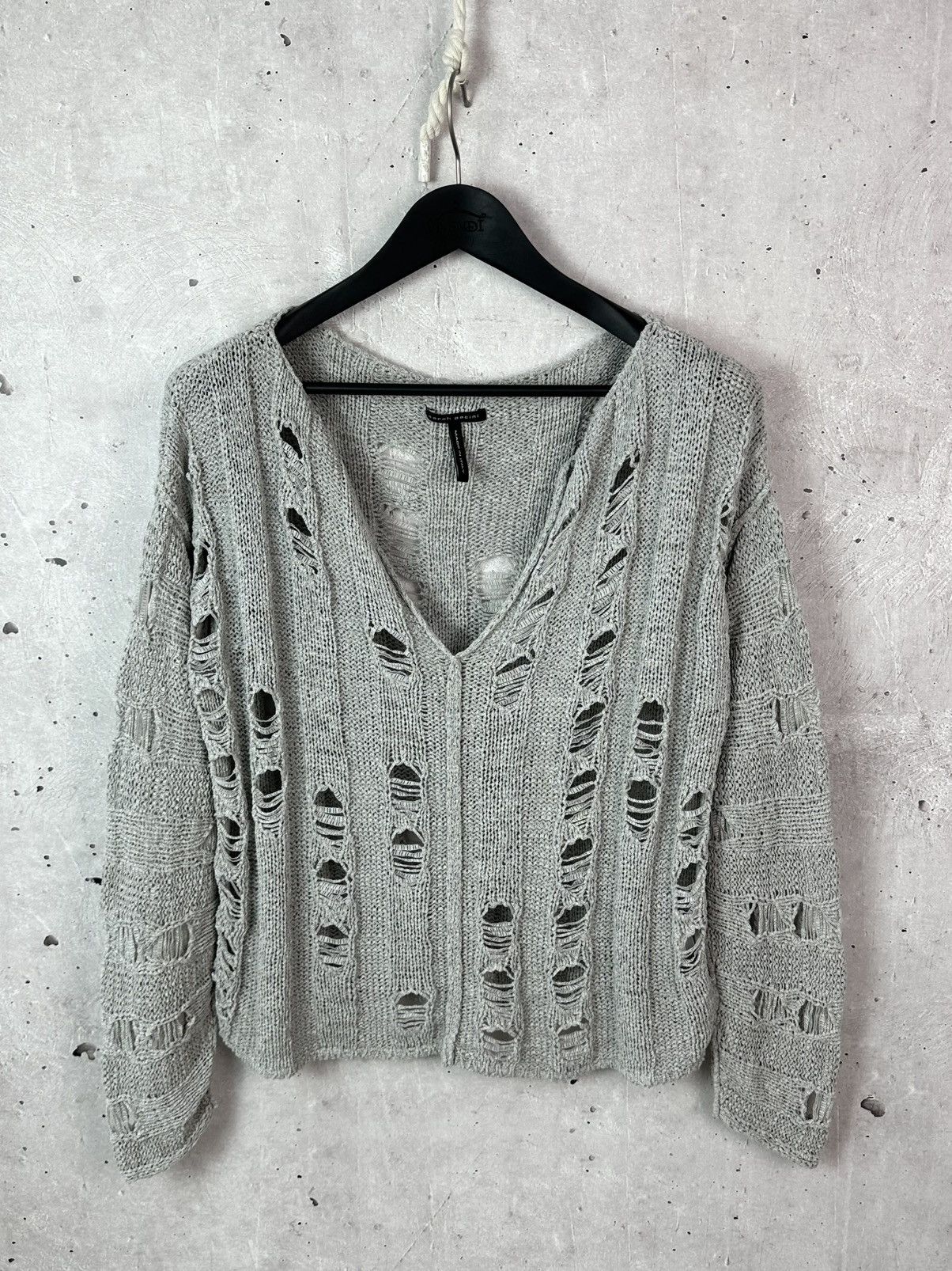 Sarah Pacini Sarah Pacini Made in Italy Knit Distressed Oversized Sweater Size M / US 6-8 / IT 42-44 - 1 Thumbnail
