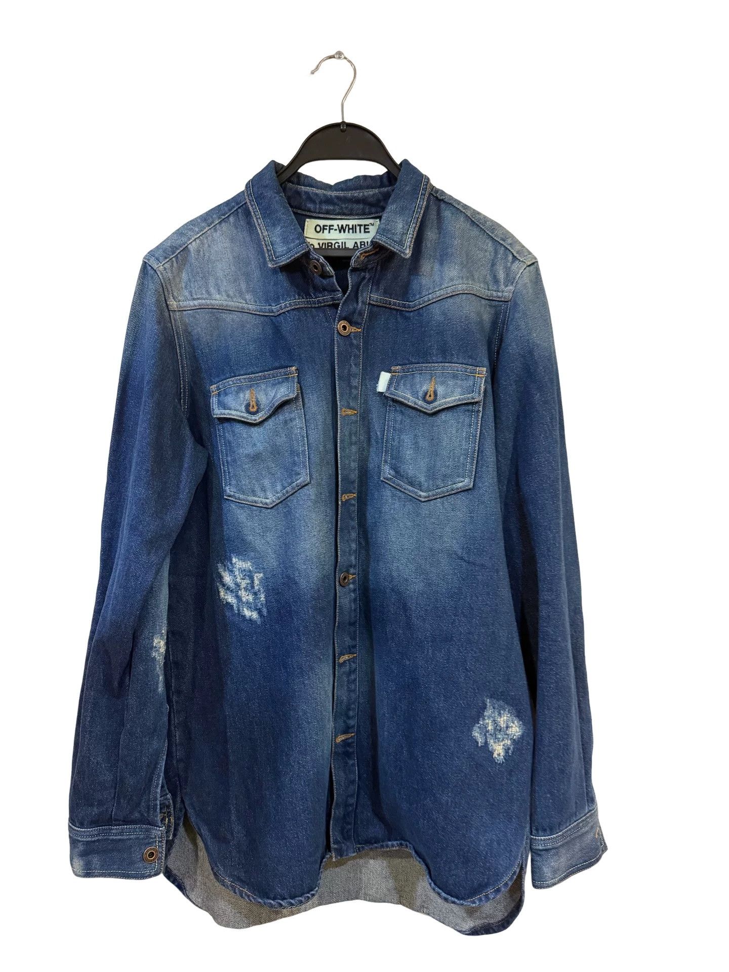 Off-White Off-White Diagonal Back Logo Denim Jacket Size M Size US M / EU 48-50 / 2 - 1 Thumbnail