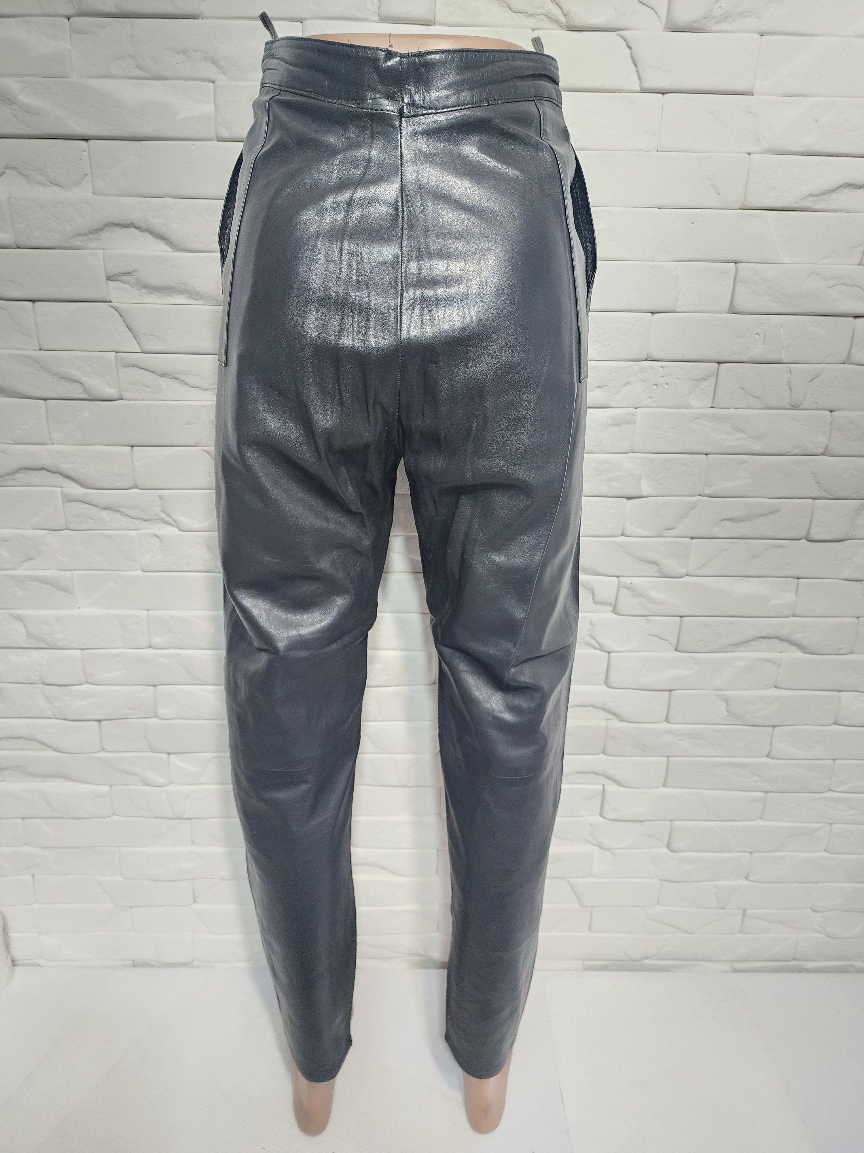 Other Gray Leather Pants: Women's Genuine Trousers Size 25" / US 0 / IT 36 - 6 Thumbnail