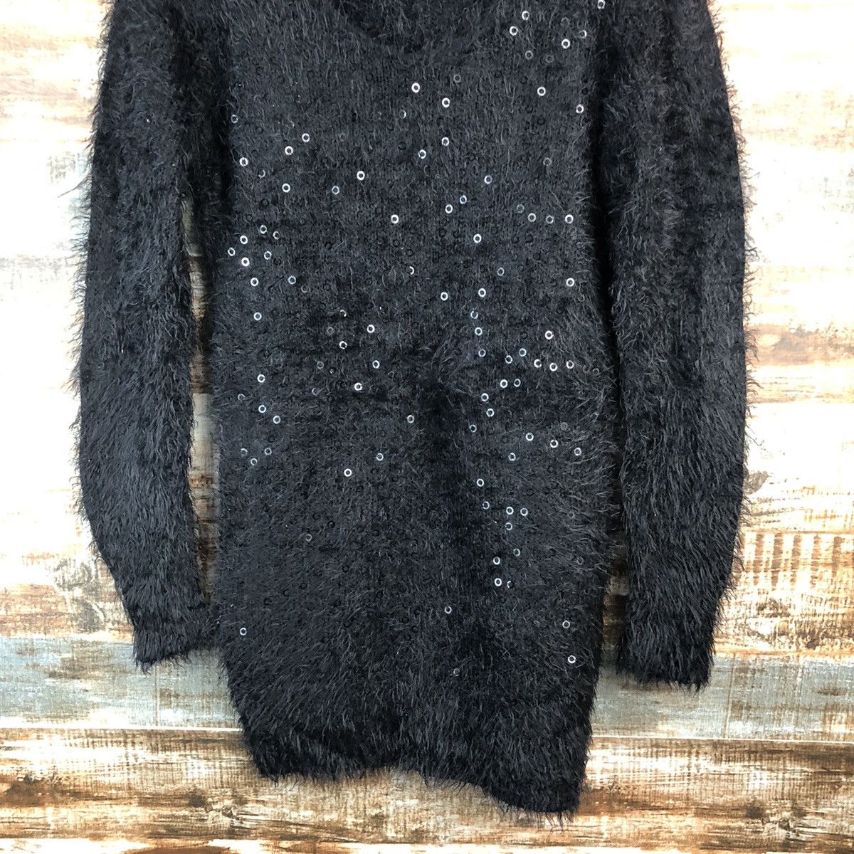 Homespun Knitwear × Japanese Brand DL Chuxxx Black mohair shaggy fur Knitwear #C050 Size S / US 4 / IT 40 - 3 Thumbnail