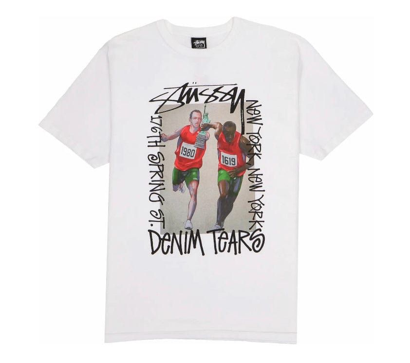 x Stussy Pass The Baton Short Sleeve Tee Shirt White