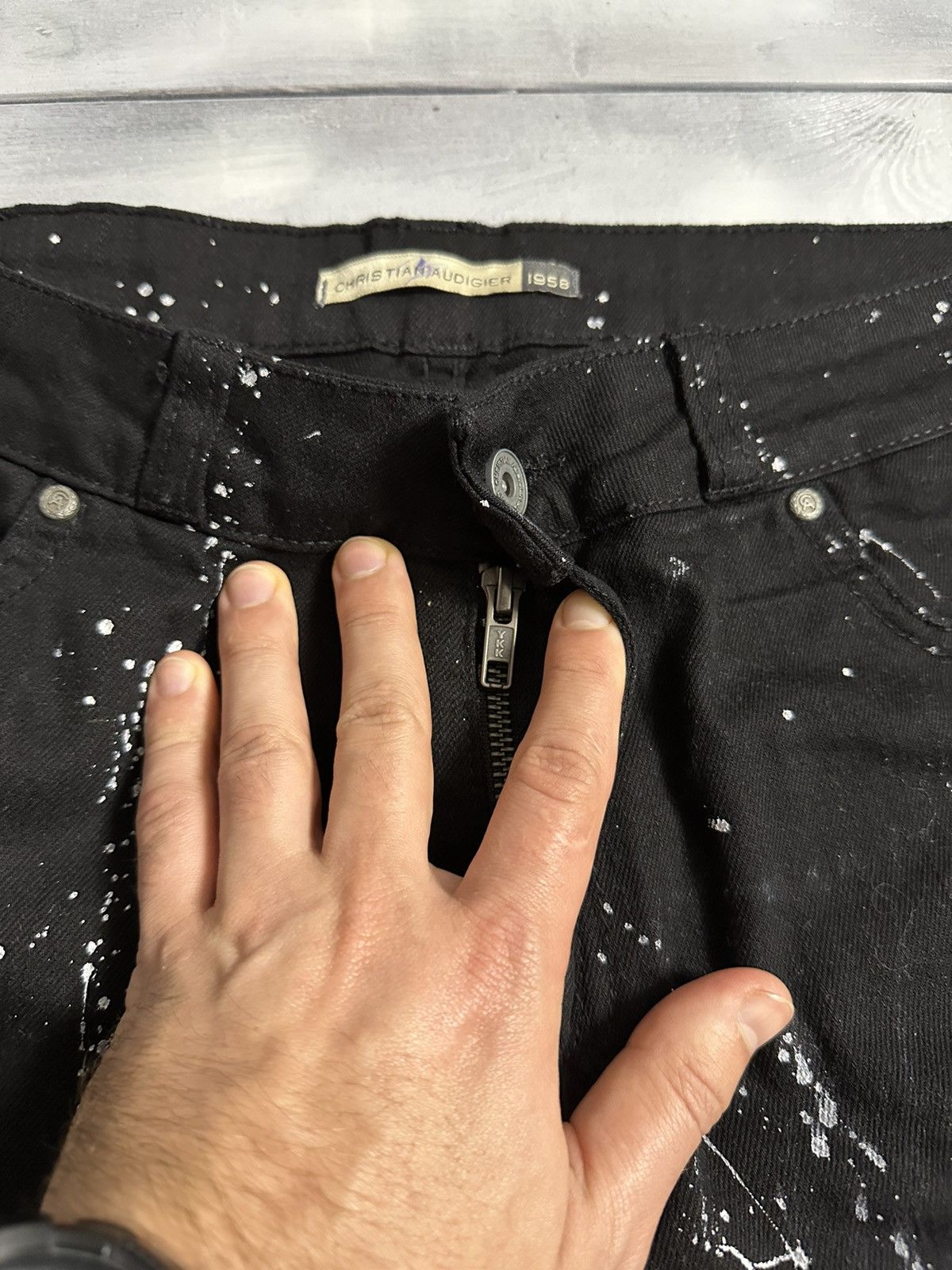 Christian Audigier Rare Jeans Christian Audigier 1958 Japan Avant-Garde style. Size US 30 / EU 46 - 6 Thumbnail