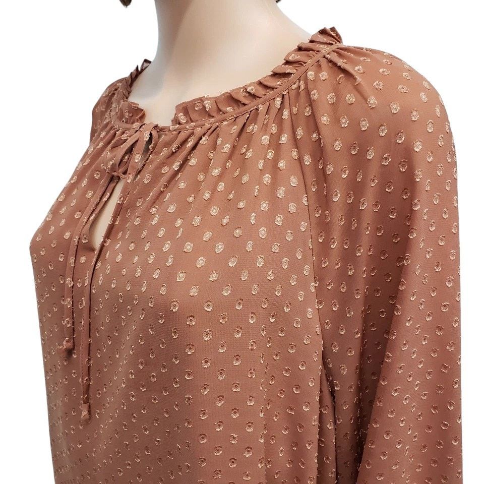 Other DR2 BY DANIEL RAINN Plus Size 2X Swiss Dot Tie Neck Blouse Size XXL / US 16-18 / IT 52-54 - 7 Thumbnail