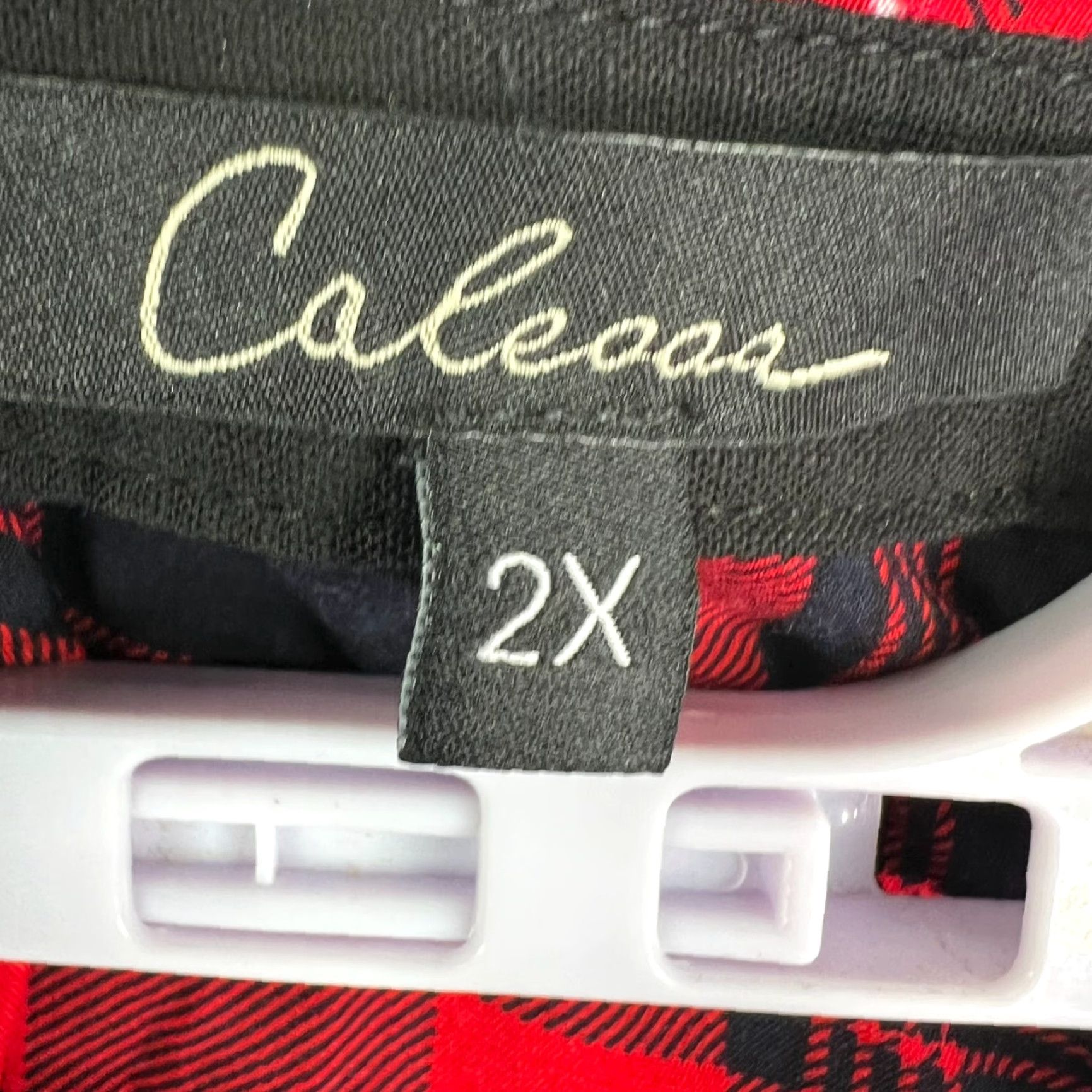 Vintage VINTAGE Caleaas Plaid Aztec Embroidered Button-Up Tunic Womens 2X Red Limited Edition Size XXL / US 16-18 / IT 52-54 - 6 Thumbnail