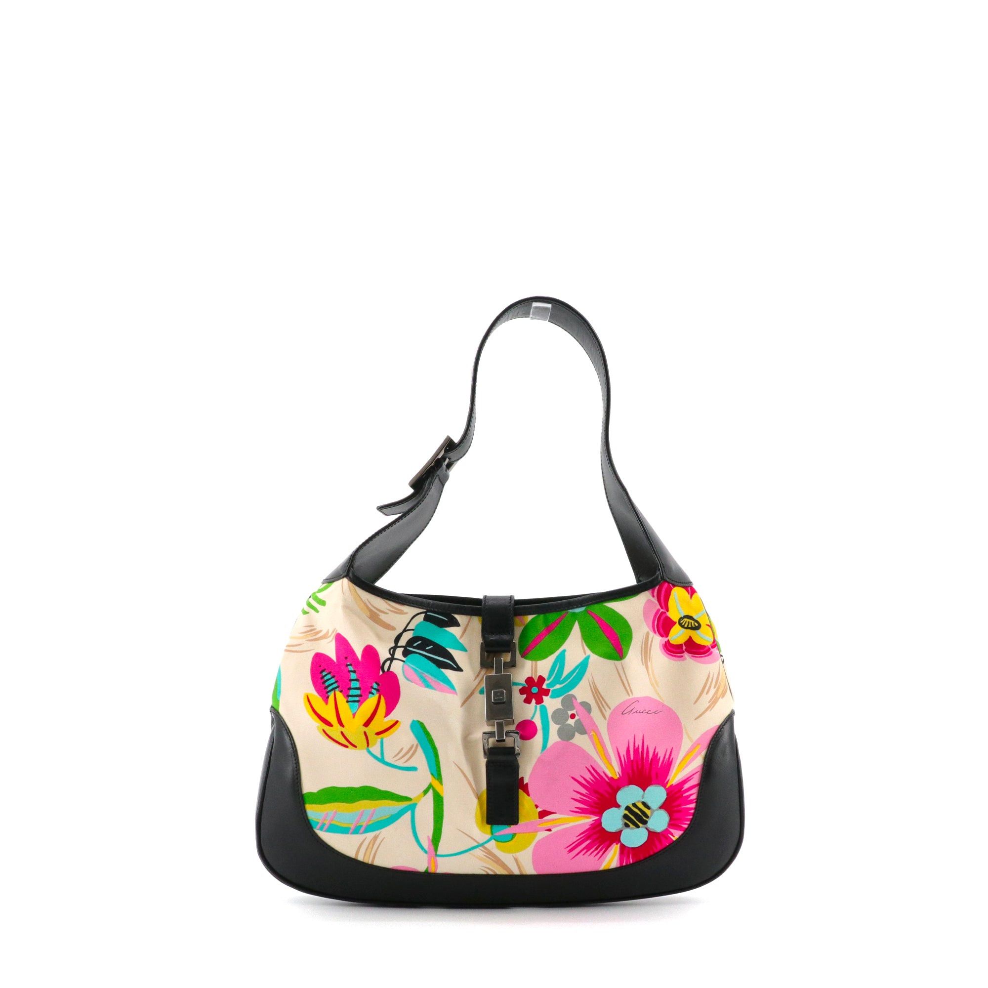 Gucci GUCCI - Gucci Jackie shoulder bag in multicolored floral canvas Size ONE SIZE - 1 Thumbnail