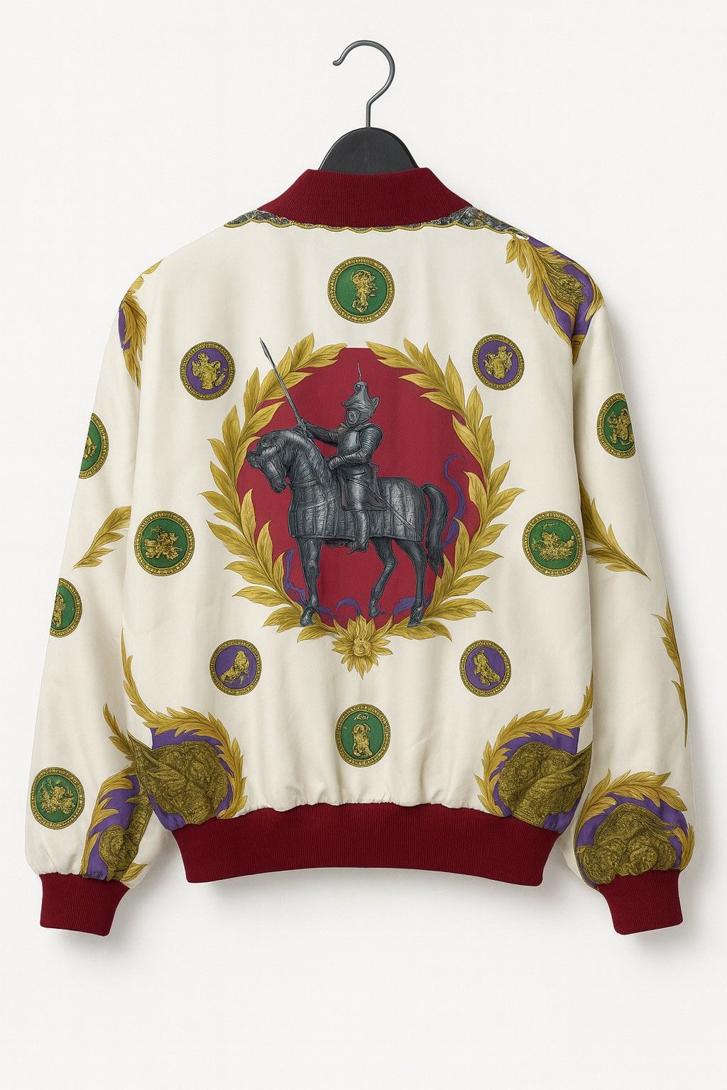 Japanese Brand Vintage RIFRAT Authentic Baroque Knight Print Bomber Jacket Size US L / EU 52-54 / 3 - 2 Thumbnail