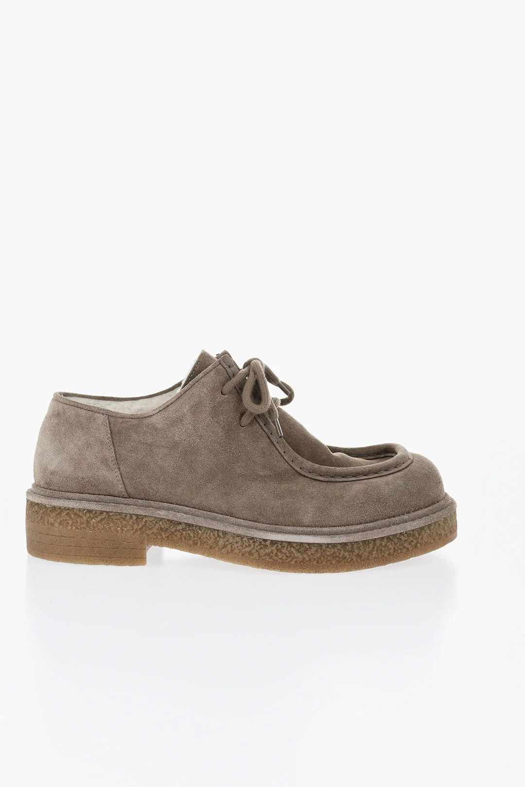 Bottega Veneta og1mm0426 Suede Lace-Up Ankle Boots in Beige Size US 12 / EU 45 - 1 Thumbnail