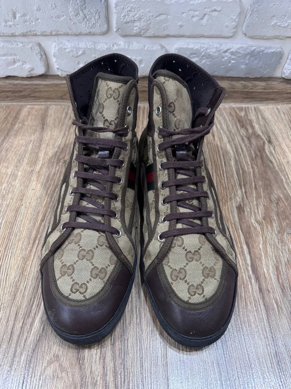 Gucci Gucci California Striped High Top Mens Sneakers Size Size US 10.5 / EU 43-44 - 5 Thumbnail