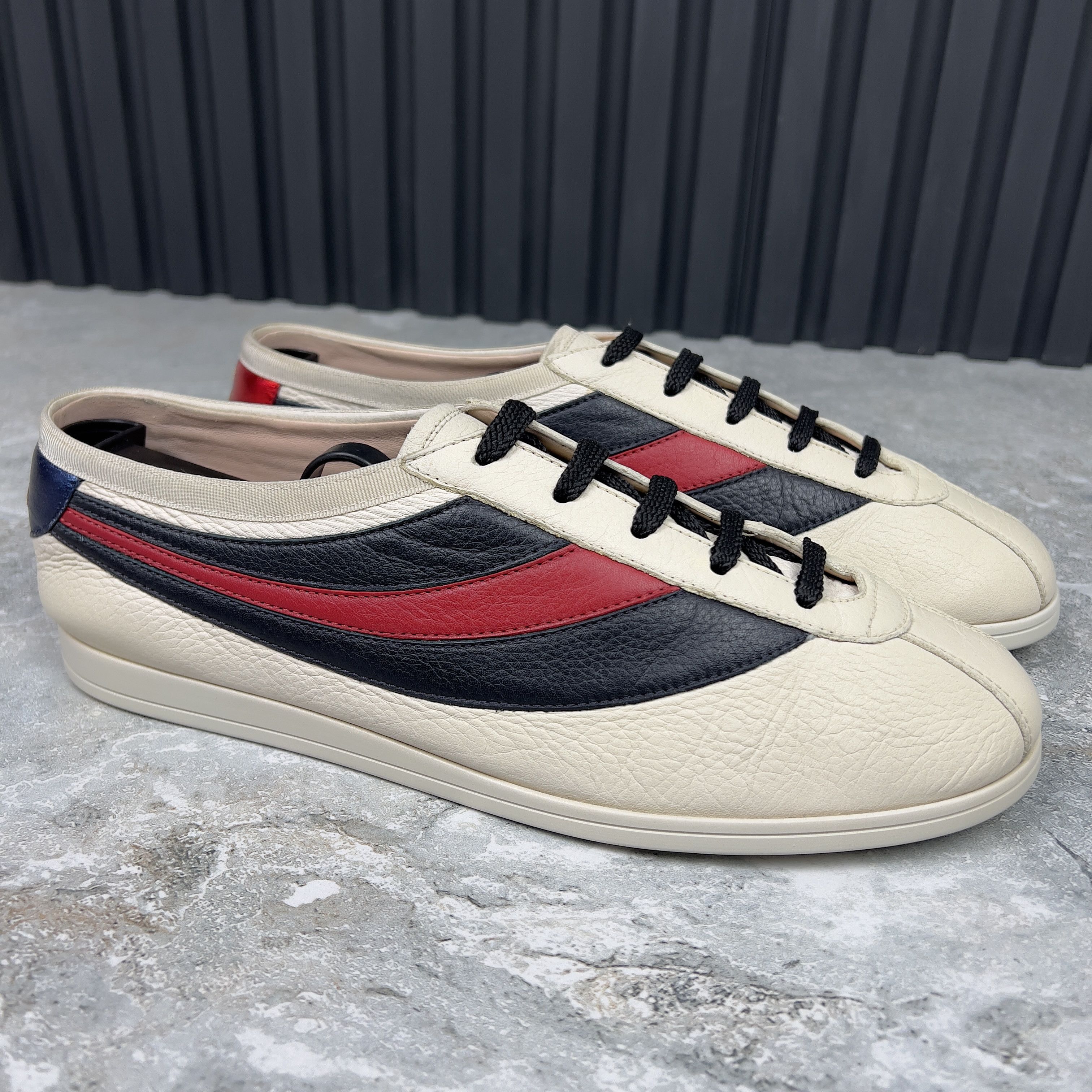 Gucci Falacer Hebron Sneaker Web Bee Embroidery Leather Size US 8 / EU 41 - 6 Thumbnail