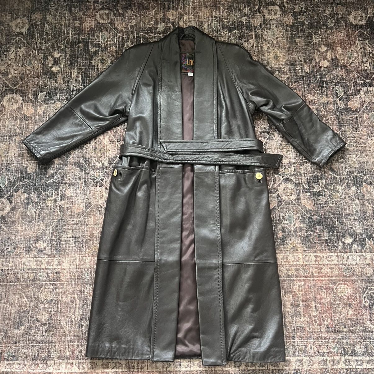 Other HEAVY LEATHER LINED TRENCH COAT JACKET WITH BELT Size US L / EU 52-54 / 3 - 1 Thumbnail