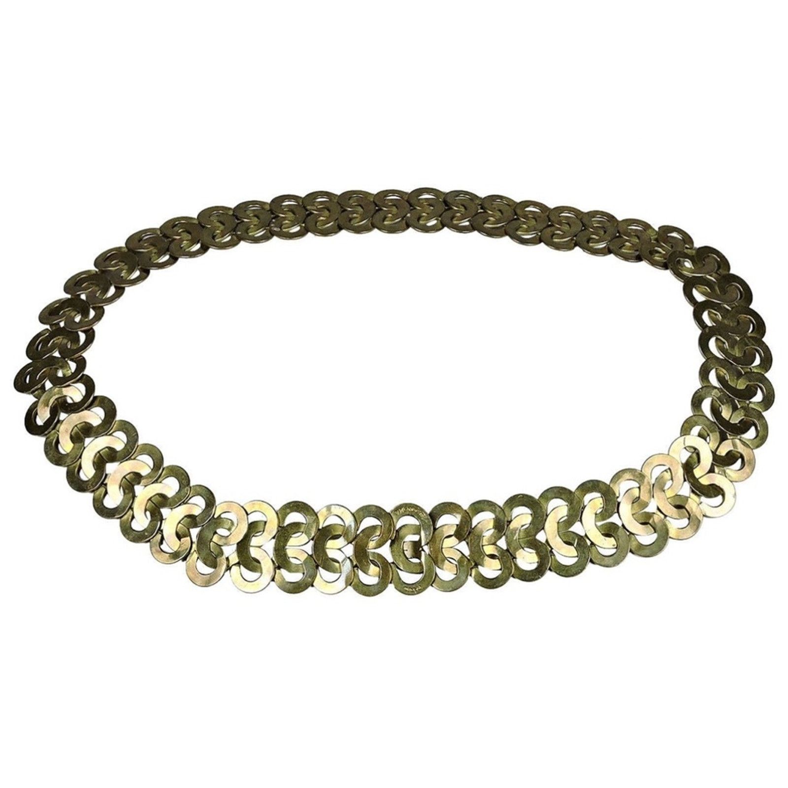 Guy Laroche 60s Guy Laroche MCM Hammered Metal Gold Link Brutalist Belt Size ONE SIZE - 1 Thumbnail