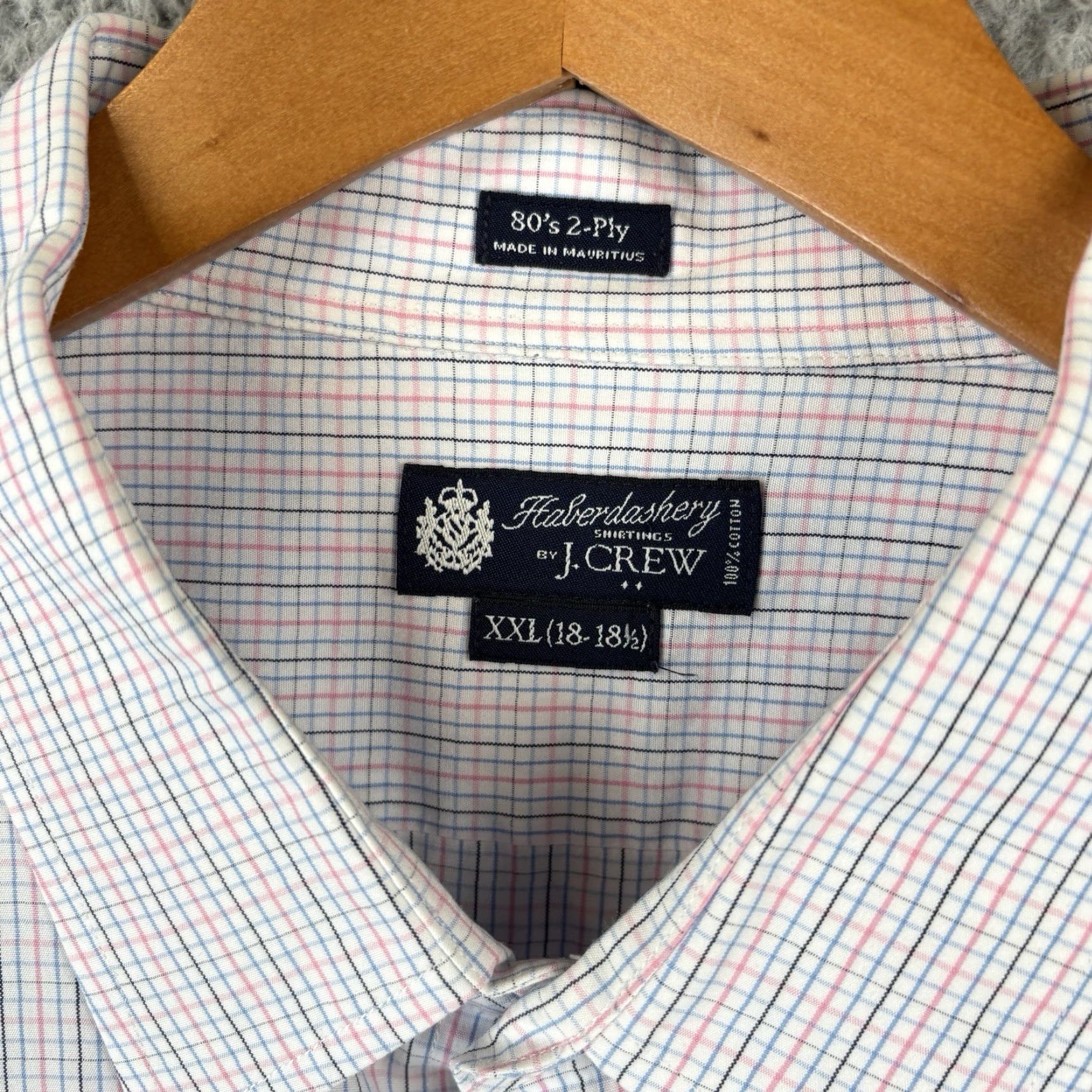 J.Crew J.CREW Haberdashery Shirt Mens 2XL Cotton Twill Check 80s 2 Ply Dress Shirt Collar Barrel Cuff Long Sleeve Multicolor Men Mens Size US XXL / EU 58 / 5 - 3 Thumbnail