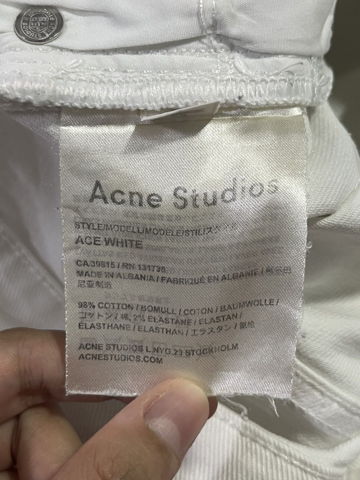 Acne Studios Acne Studio Slim Skinny Stretch White Denim Size US 33 - 8 Thumbnail