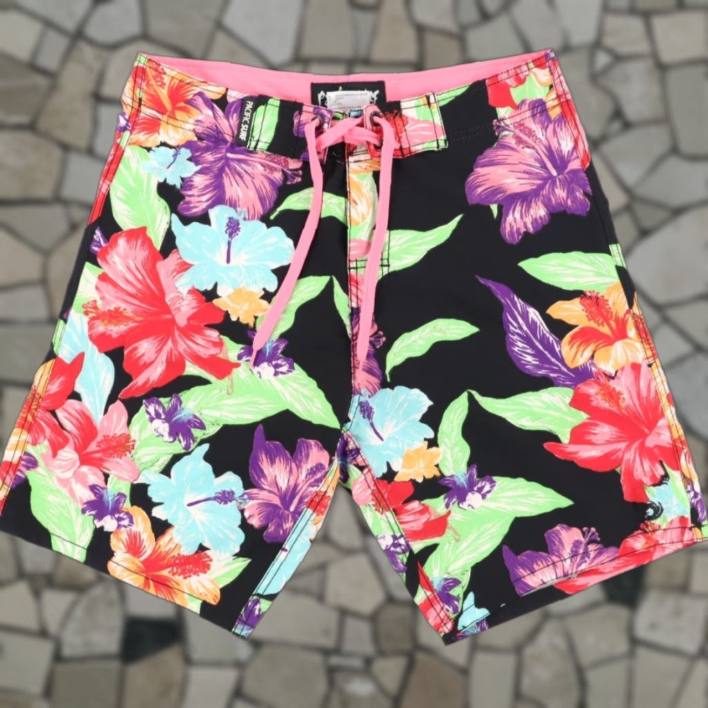 Vintage Pacific Surf by Exist 21" Board Shorts Black Floral Men's M Size US 31 - 1 Thumbnail