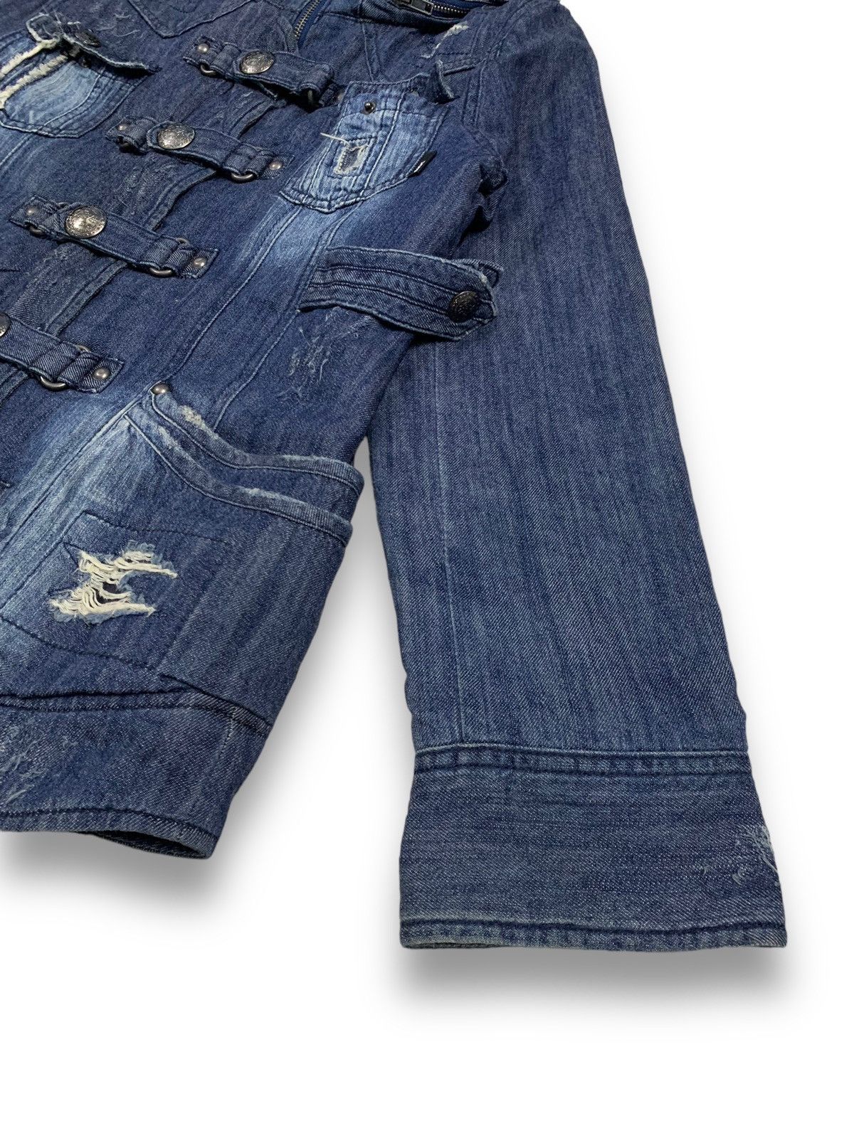 If Six Was Nine Japanese BACKS Faded Buckle Distressed Punk Denim Jacket Size US S / EU 44-46 / 1 - 17 Thumbnail