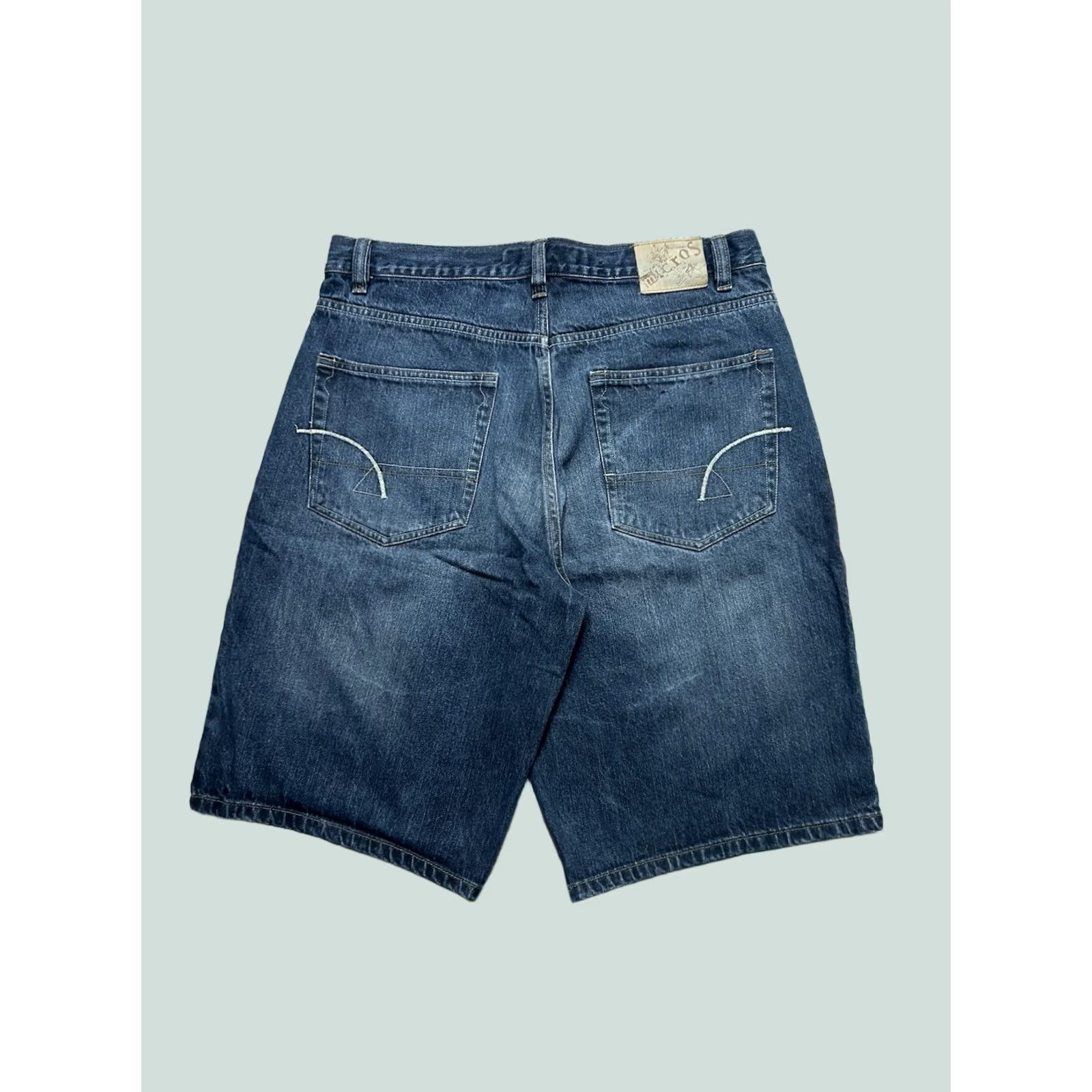 Vintage VINTAGE baggy jeans shorts jorts embroidered wide leg dark wash 33 blue Mens 33 Inseam 12” 21.5” 11.5” Size US 33 - 1 Thumbnail