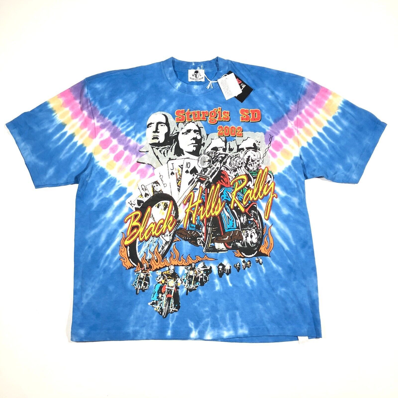 Warren Lotas New Warren Lotas Royal Flush Black Hill Rally Tie Dye Tee Size US XXL / EU 58 / 5 - 1 Thumbnail