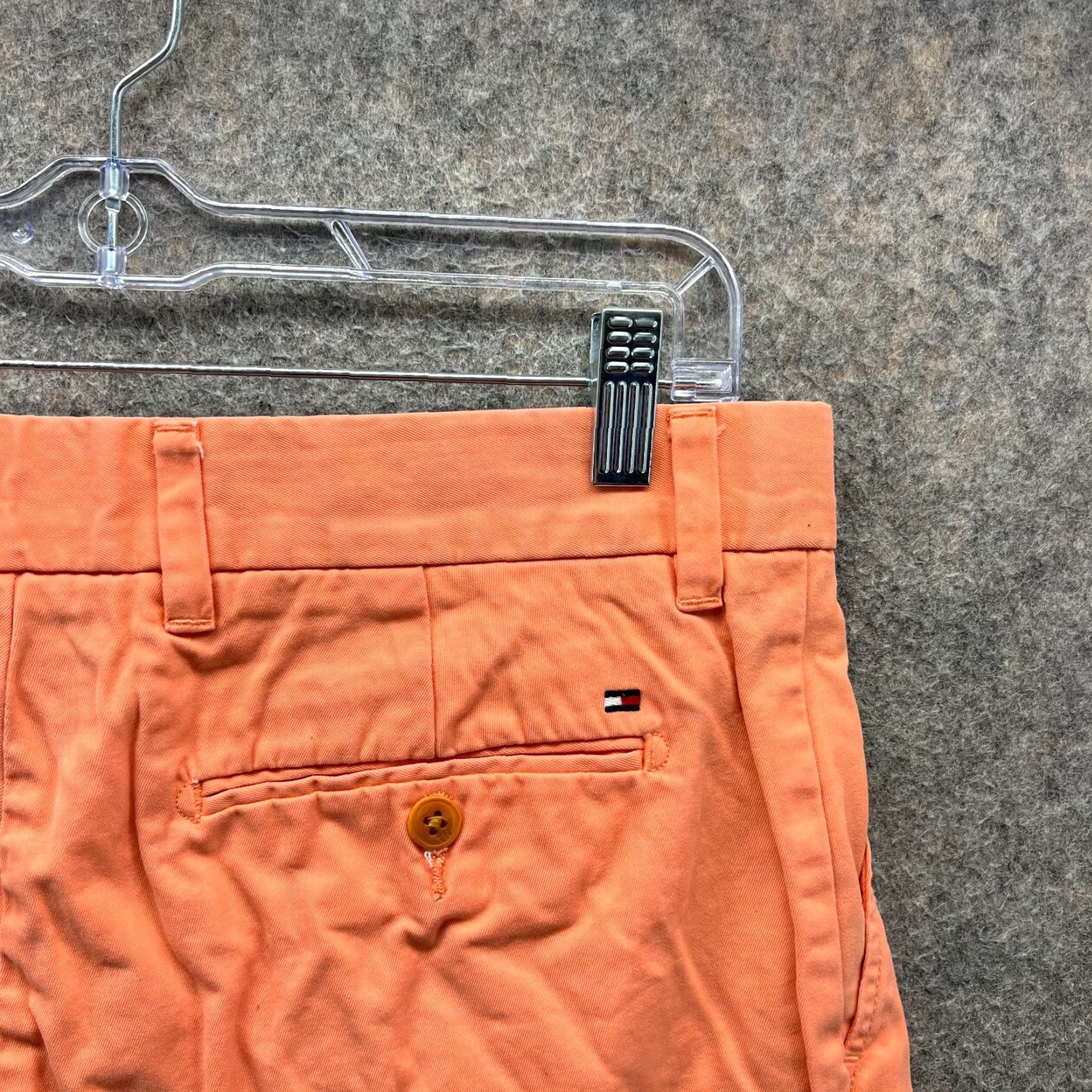 Tommy Hilfiger Tommy Hilfiger Shorts Mens 32 Orange Chino Flat Front Classic Fit Canvas Cotton Shorts Size US 32 / EU 48 - 4 Thumbnail