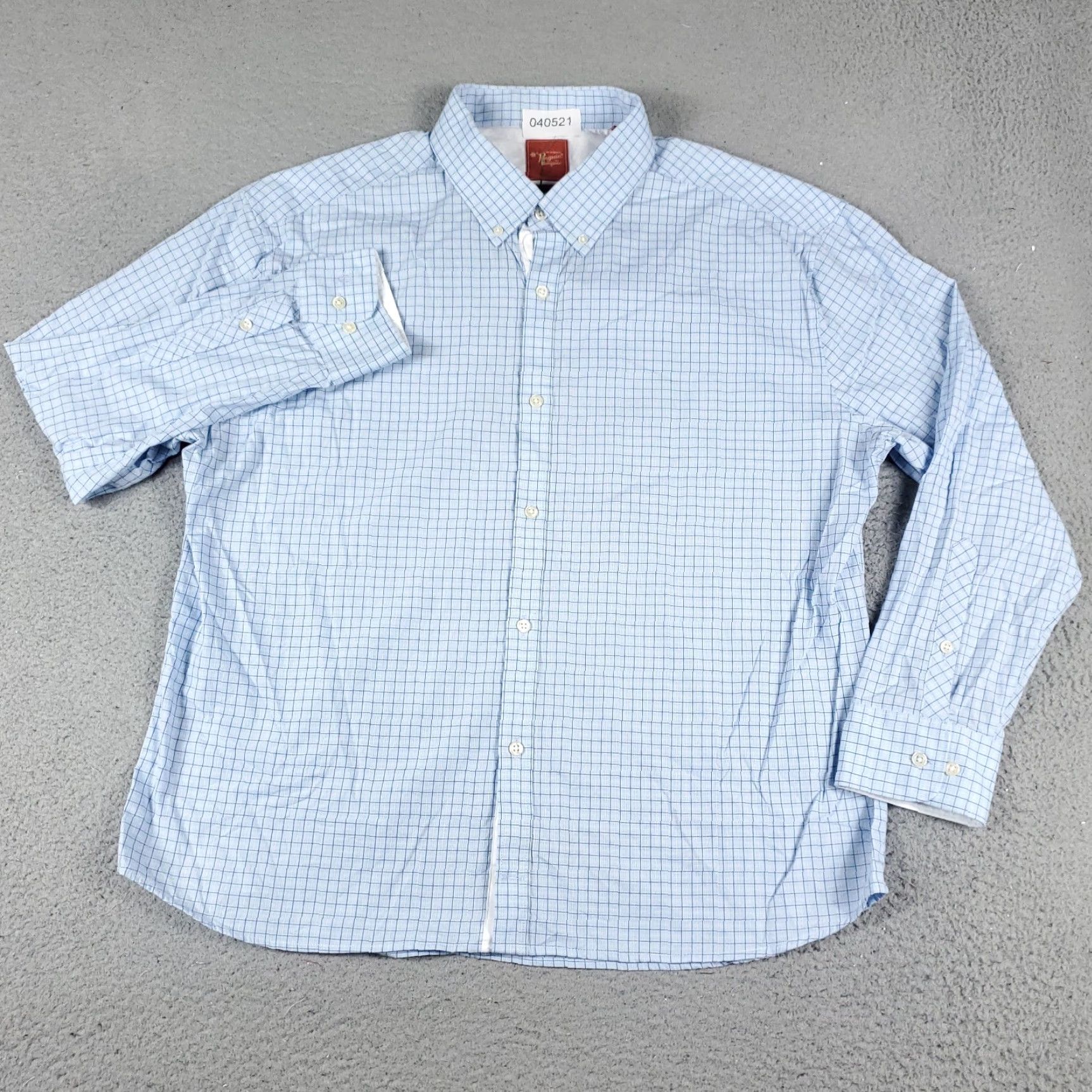 Original Penguin Original Penguin Dress Shirt Adult Mens Size 17 Blue Check Long Sleeve Button-Up Collared Cotton Size 46R - 2 Thumbnail