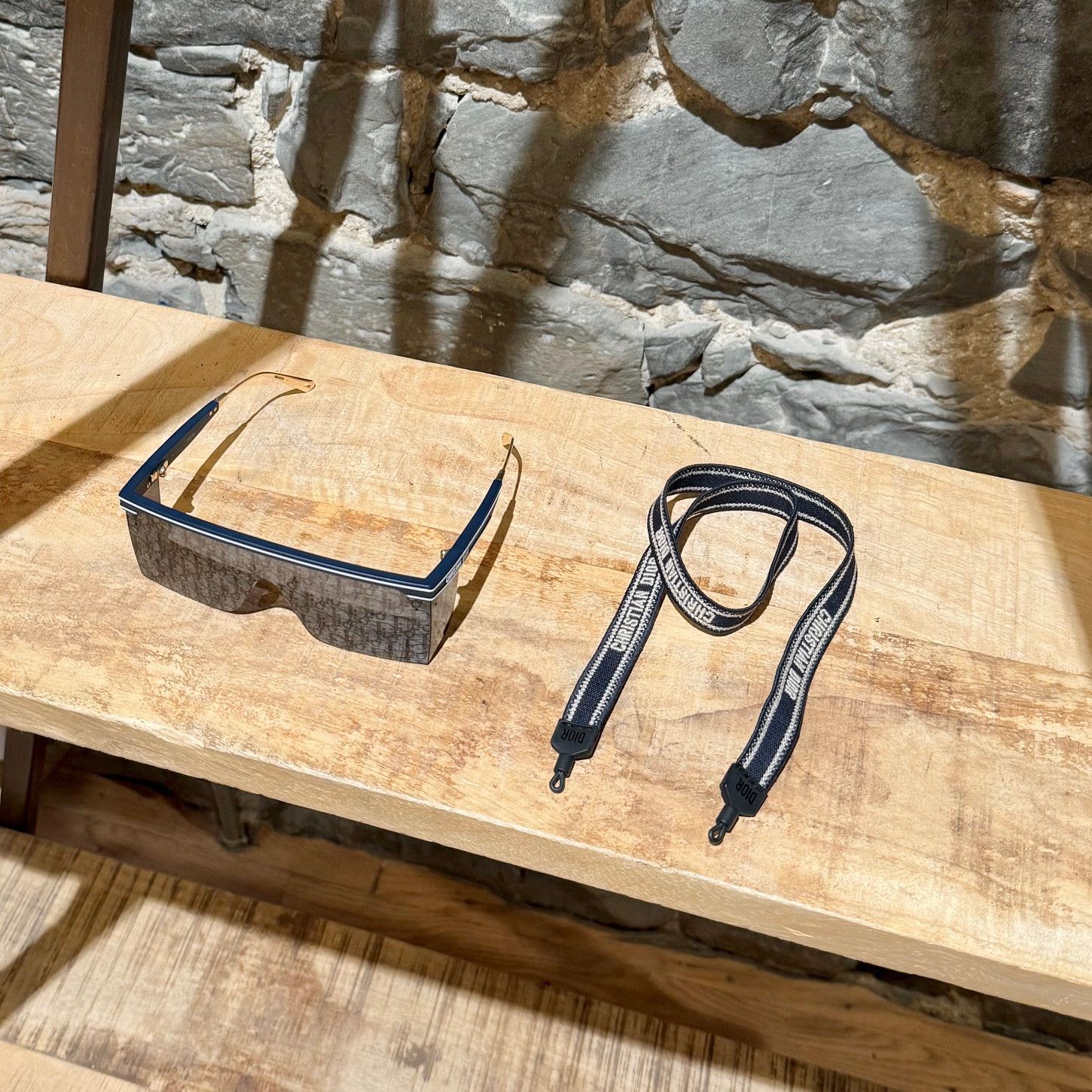 Dior Dior DiorClub Oblique Mirror Mask Sunglasses With Embr Cord Size ONE SIZE - 14 Thumbnail