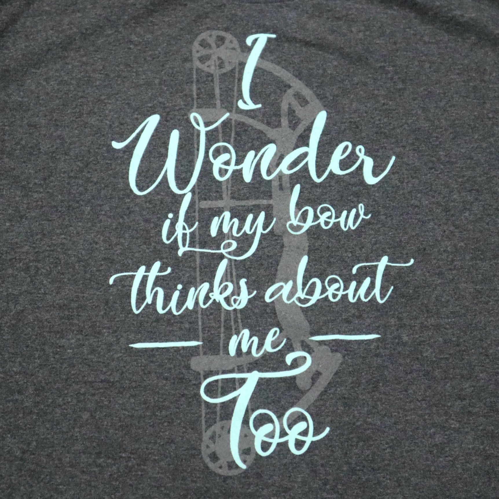 Delta I Wonder If my Bow Thinks about Me too Shirt Delta Men Medium Gray Hunter Shirt Bow Graphic Tee 90s? Size US M / EU 48-50 / 2 - 2 Thumbnail