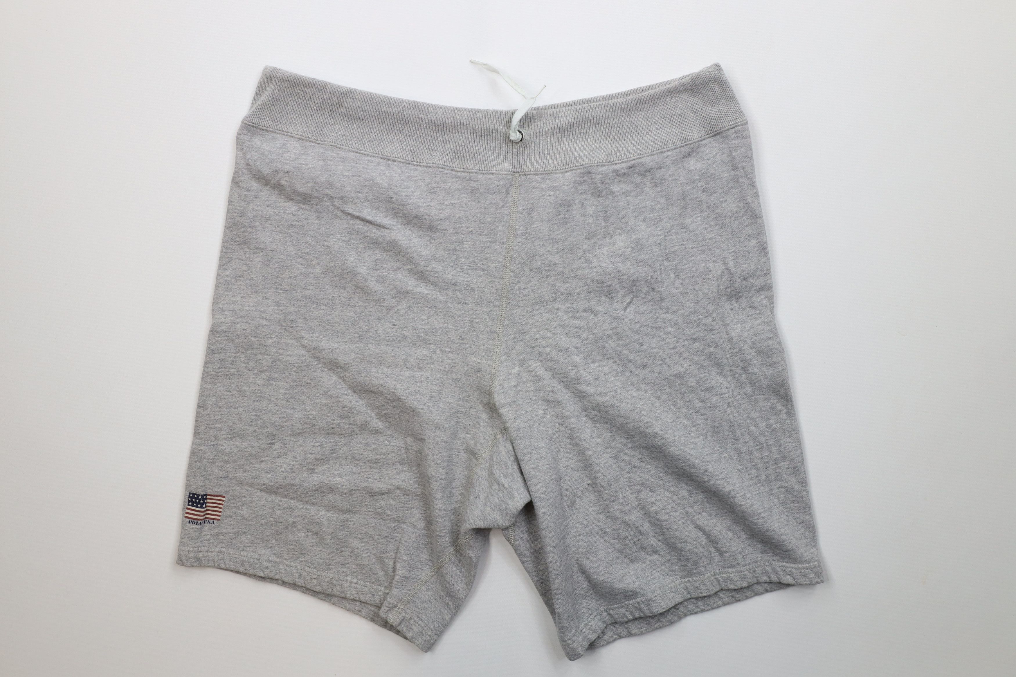 Ralph Lauren Vintage 90s Ralph Lauren Flag Sweatpants Shorts Heather Gray Size US 30 / EU 46 - 1 Thumbnail