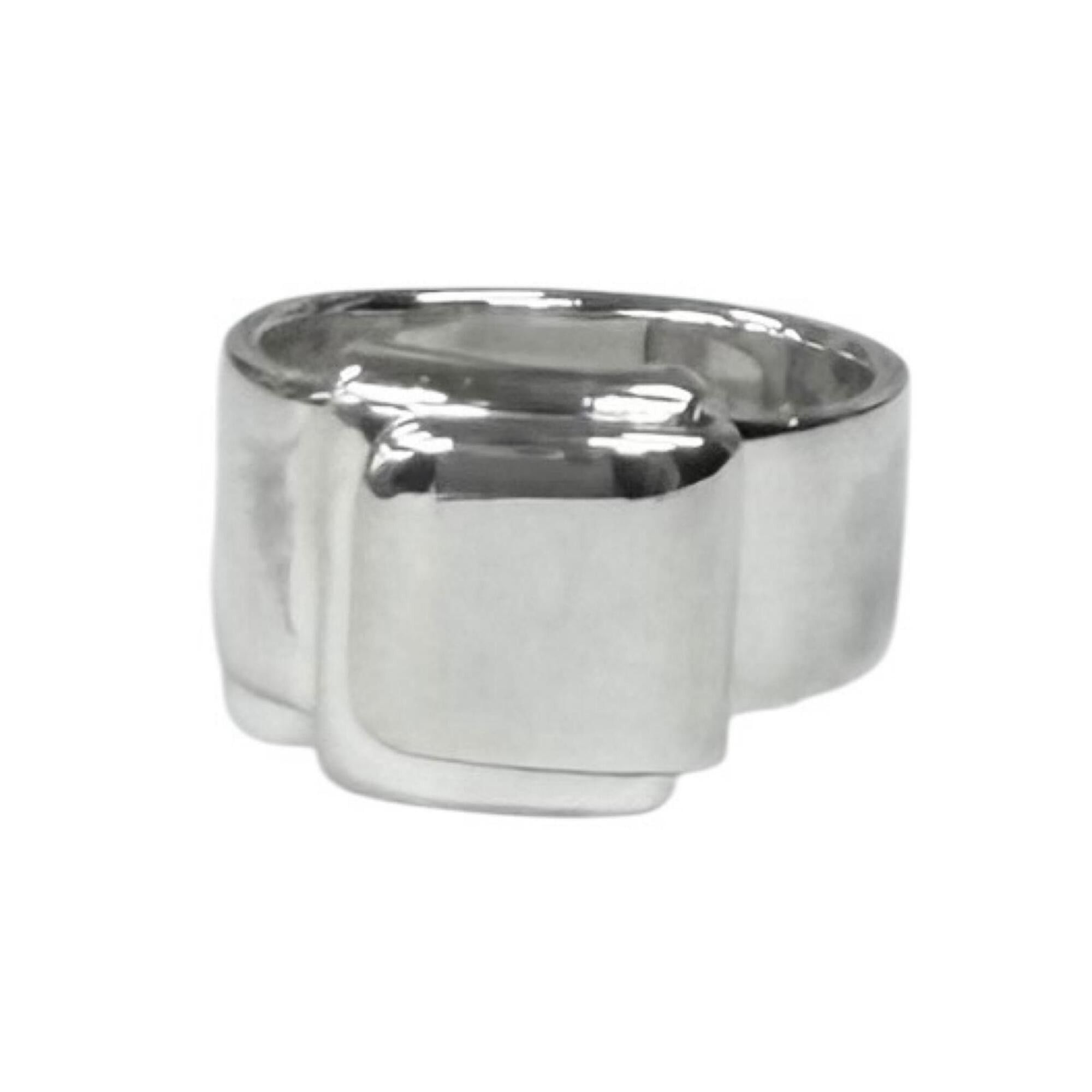 Hermes HERMES Vintage 925 Folding Ring, Silver, Size 48, Weight 7.3g, Women's Size ONE SIZE - 1 Thumbnail
