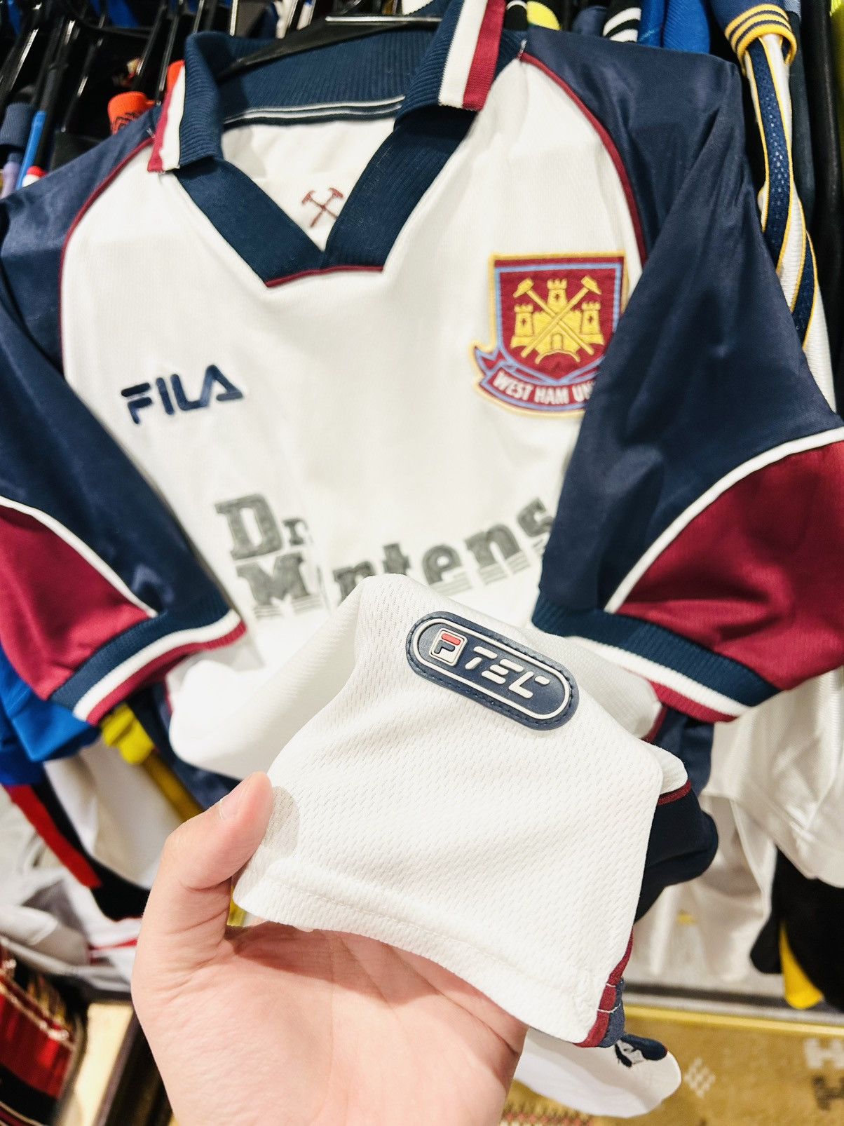 Dr. Martens × Fila × Vintage West ham 1999/01 away jersey Size US S / EU 44-46 / 1 - 3 Thumbnail