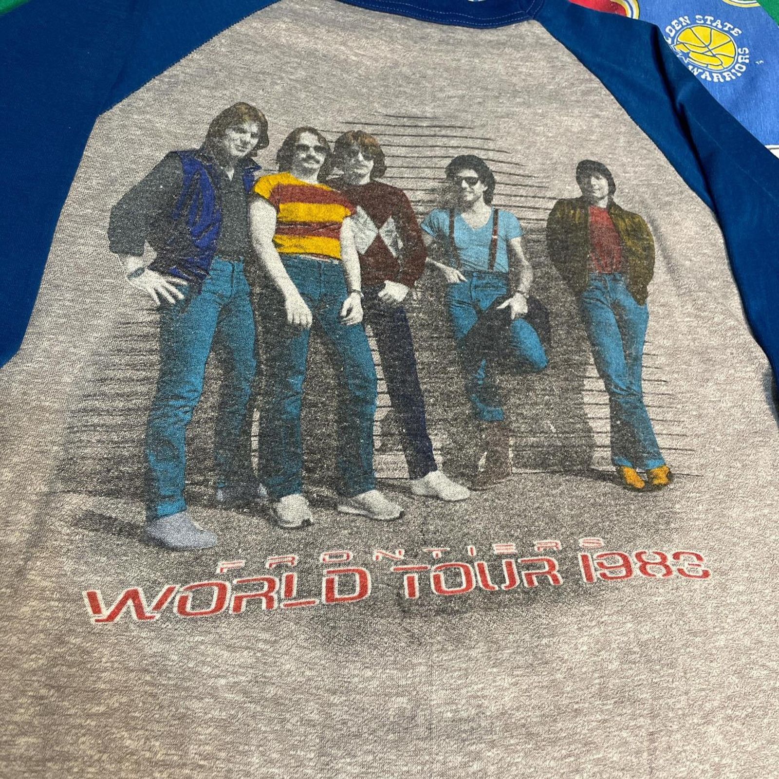 Band Tees × Vintage Vintage Journey Frontiers World Tour 1983 3/4 Sleeve Raglan Size US L / EU 52-54 / 3 - 4 Thumbnail