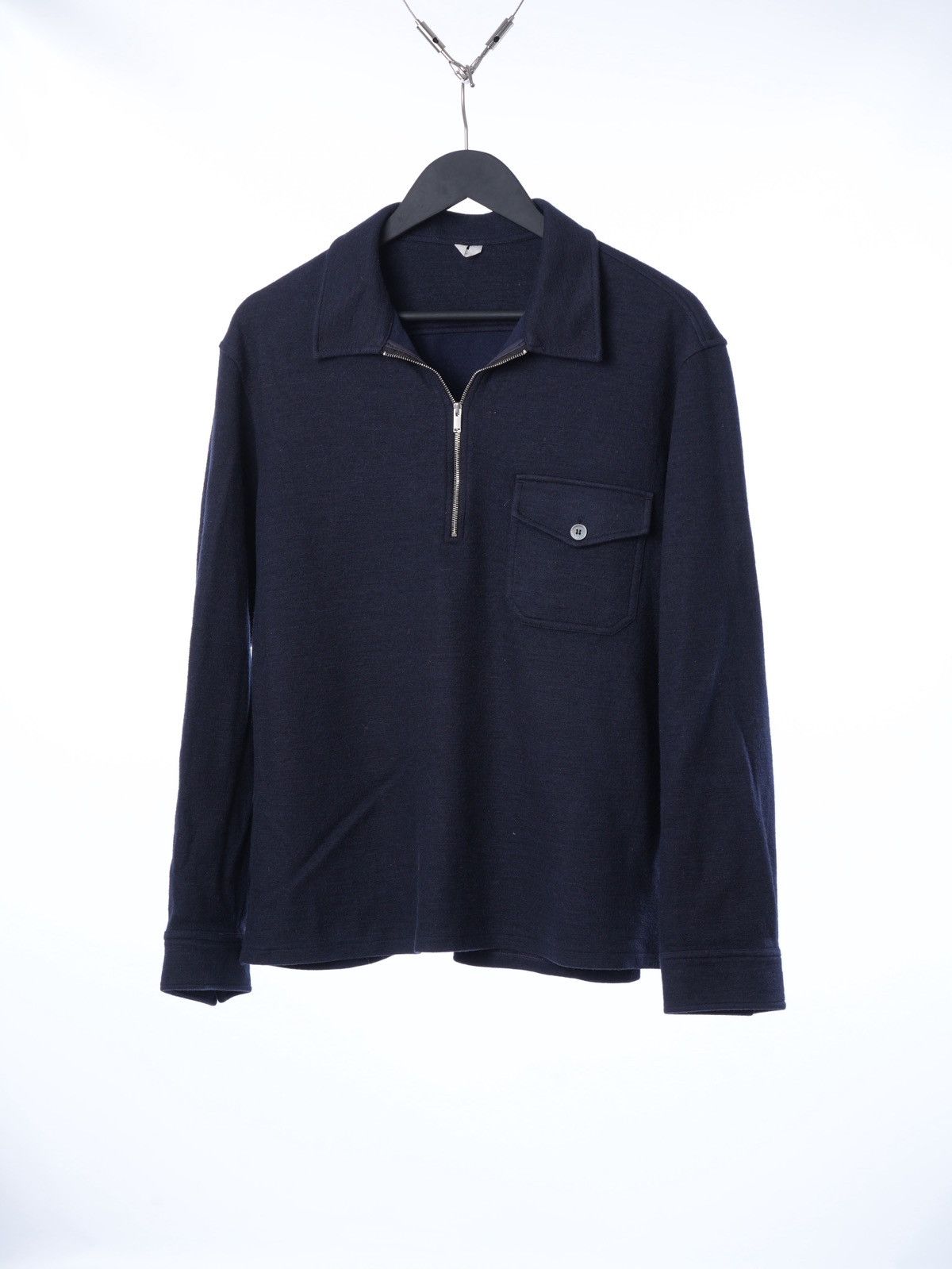 Arket Arkett wool heavy pullover sweater 1/4 zip L XL Size US L / EU 52-54 / 3 - 1 Thumbnail