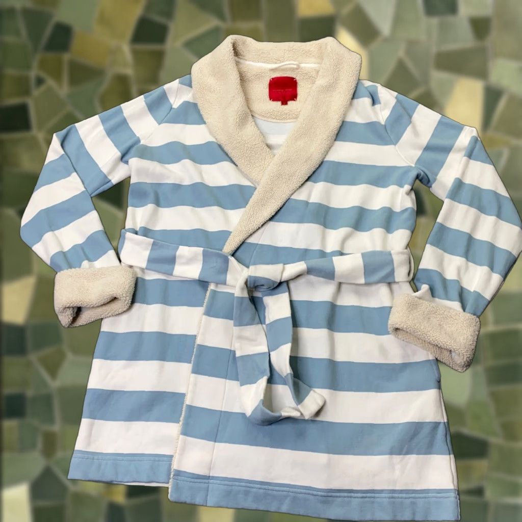 Victoria's Secret Victoria's Secret Womens Robe Striped BLUE Medium Cozy Plush Pockets Shirt? Size ONE SIZE - 1 Thumbnail
