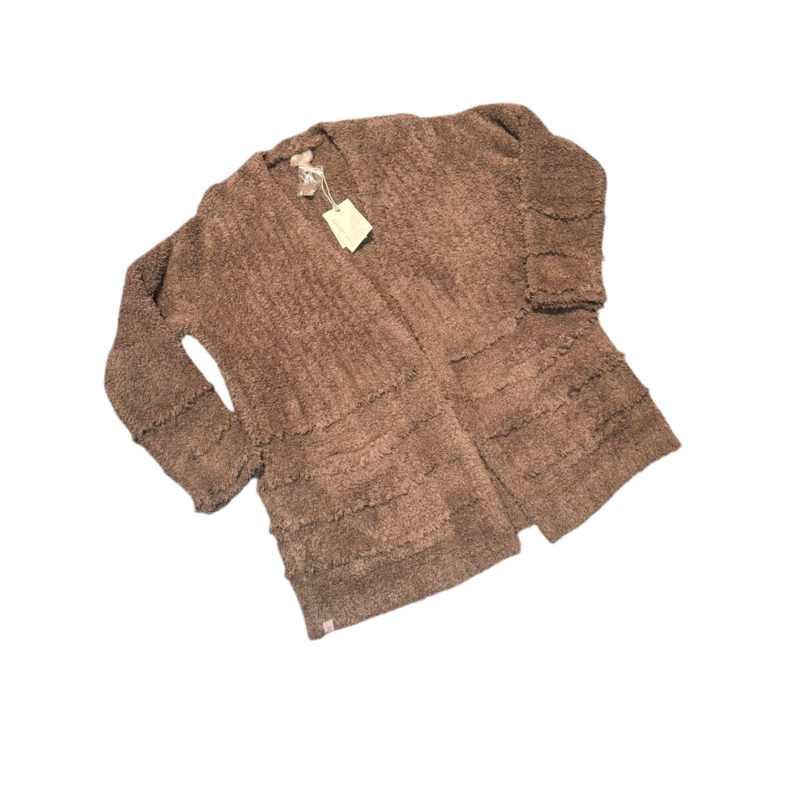 Vintage Barefoot Dreams Cardigan Boardwalk CozyChic Brown Medium NWT Size M / US 6-8 / IT 42-44 - 3 Thumbnail
