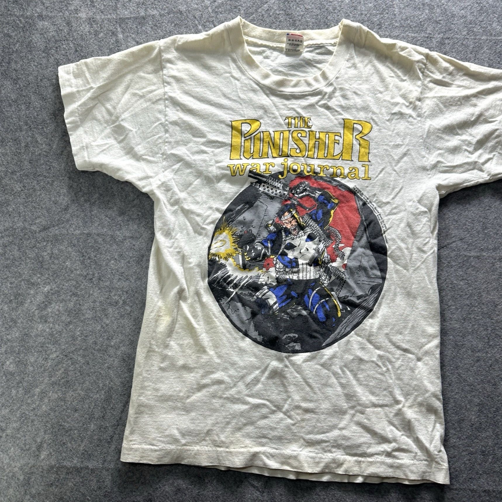 Lee VINTAGE The Punisher Shirt Mens Large White 1990 Comics Jersey Cotton T-Shirt Caped War Journal Punk? Size US L / EU 52-54 / 3 - 3 Thumbnail