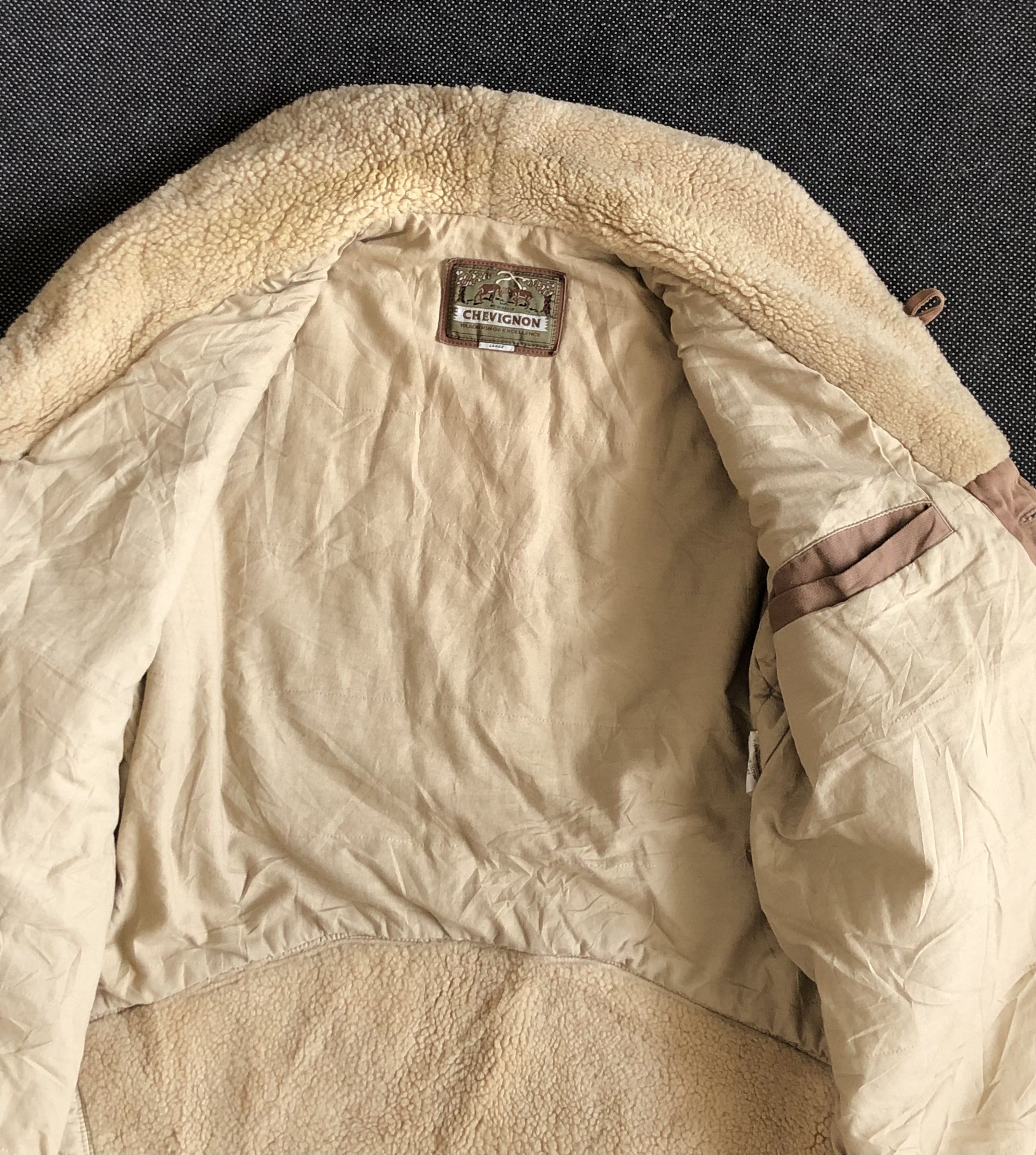 Chevignon RARE🔥VINTAGE CHEVIGNON YOKES LEATHER SHEARLING JACKET Size US XL / EU 56 / 4 - 10 Thumbnail