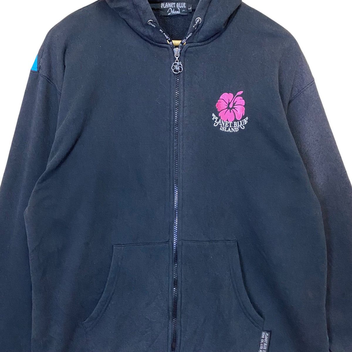 Japanese Brand × Vintage Planet Blue Island Big Logo Zipper Hoodie Size US L / EU 52-54 / 3 - 7 Thumbnail