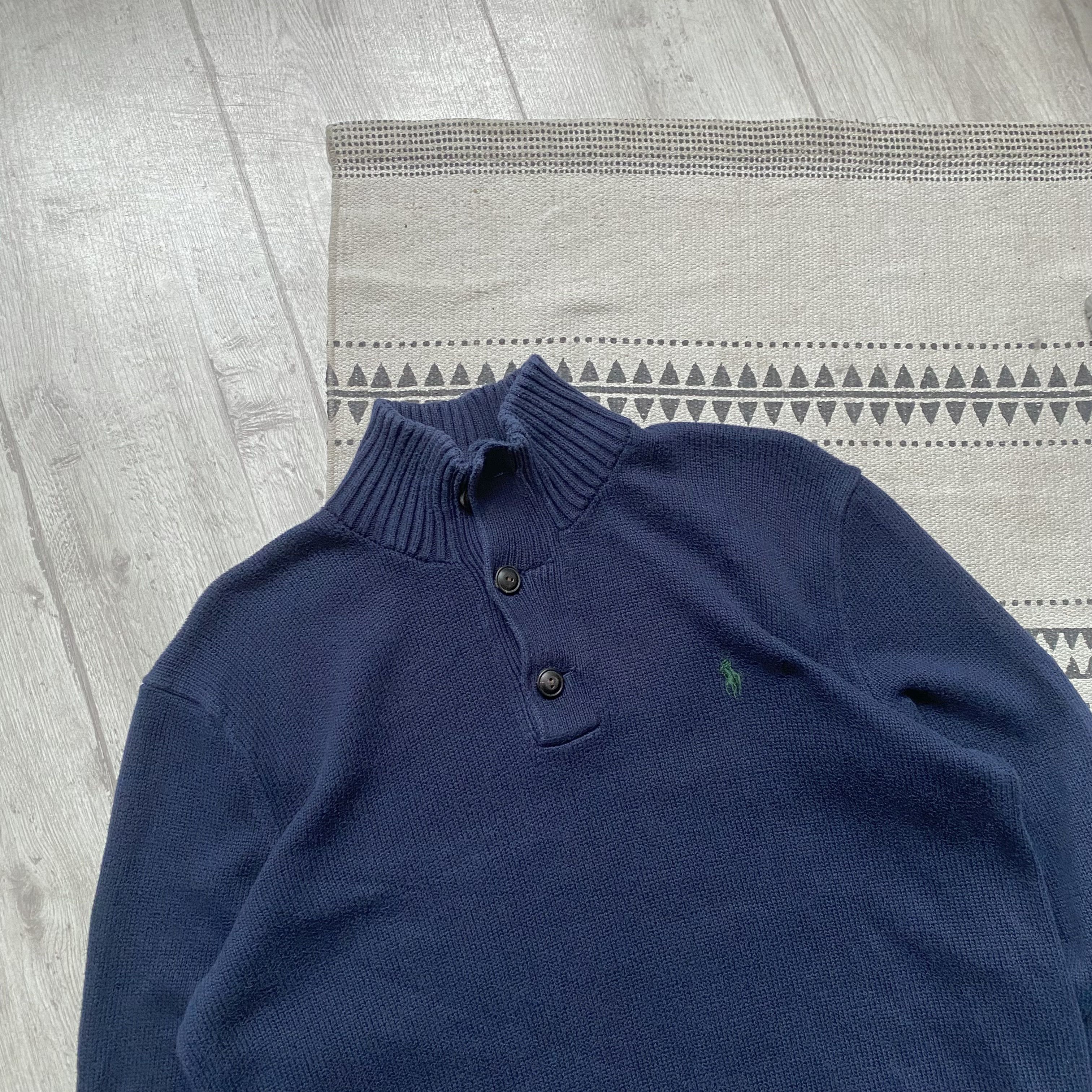 Polo Ralph Lauren Vintage Y2K Polo Ralph Lauren knit Sweater button up Navy Size US M / EU 48-50 / 2 - 2 Thumbnail