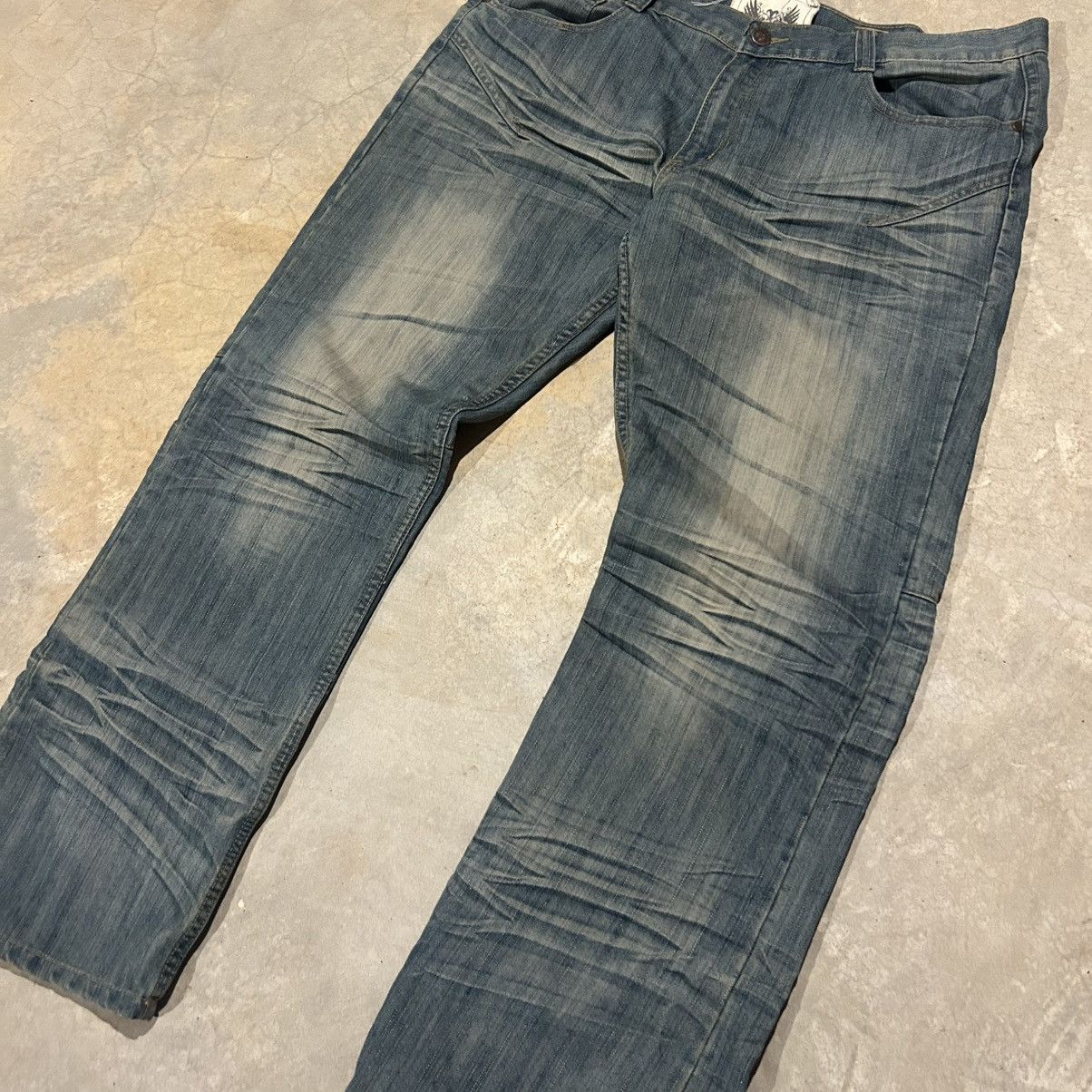 Japanese Brand × Southpole × Vintage Crazy Vintage Y2K Flap Pocket Baggy Faded Jeans Cyber Skater Size US 40 / EU 56 - 8 Thumbnail