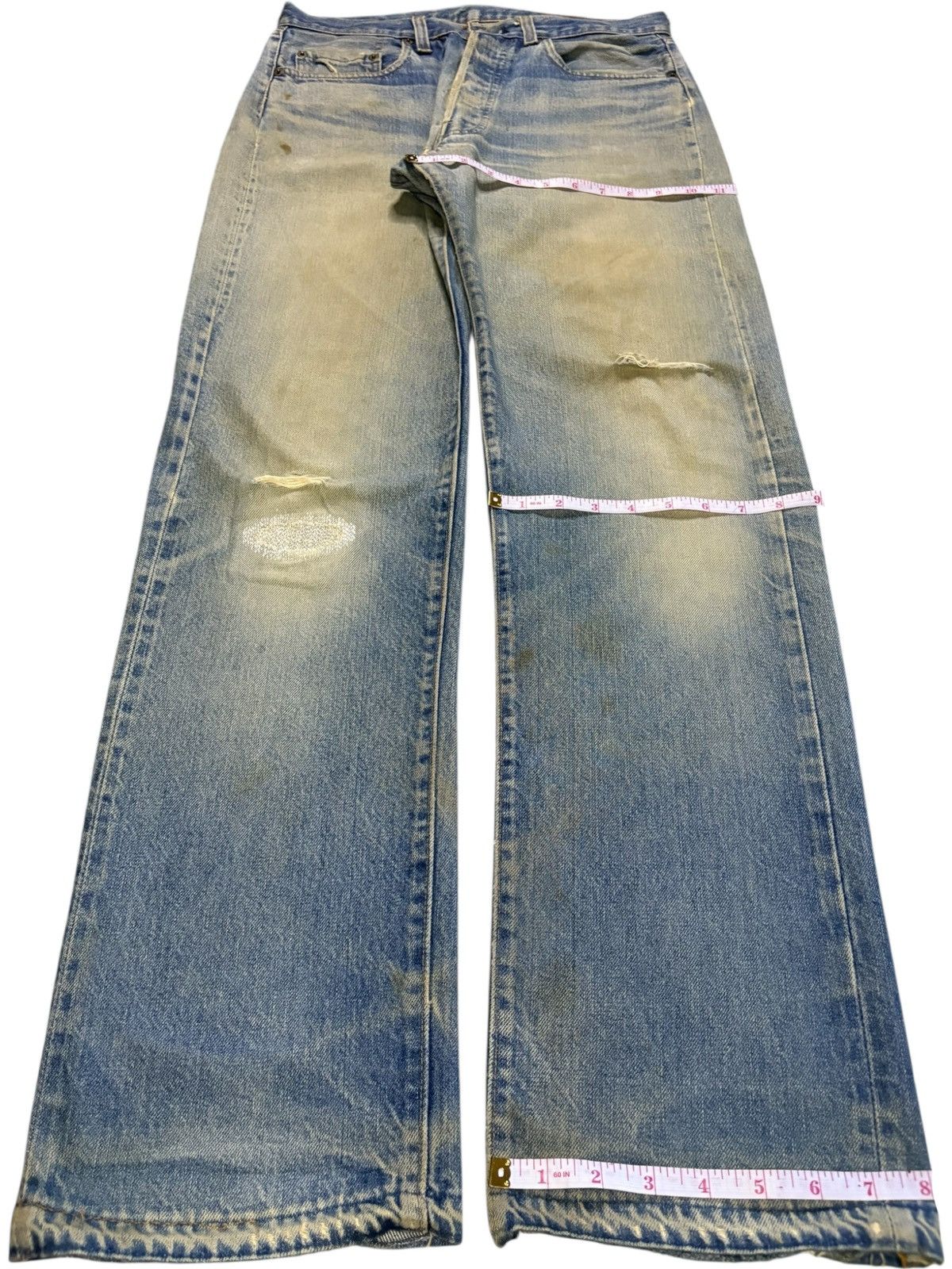 Levi's Vintage 80s Levis 501 Selvedge Mud Wash Jeans Button 524 Size US 32 / EU 48 - 13 Thumbnail