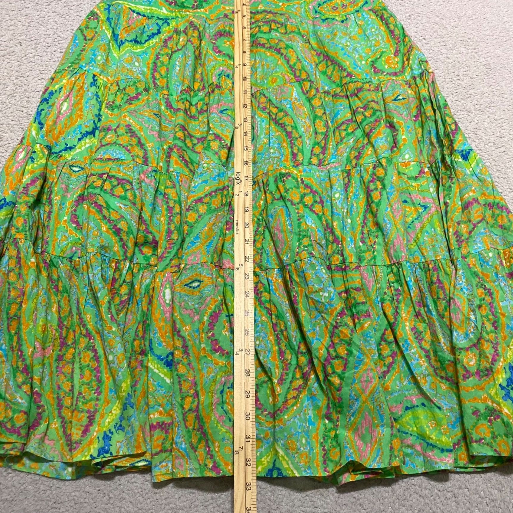 Ralph Lauren Lauren Ralph Lauren Skirt Womens PS Multicolor Geometric Boho Midi Lined A-Line Layered Caprise? Size 28" / US 6 / IT 42 - 4 Thumbnail